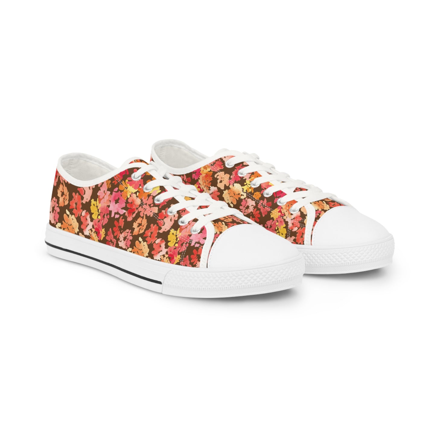 Watercolor Bold Posy Low Top Sneakers – Unique Casual Shoes for All | Style & Gift Idea - Brooke Zitting, LLC