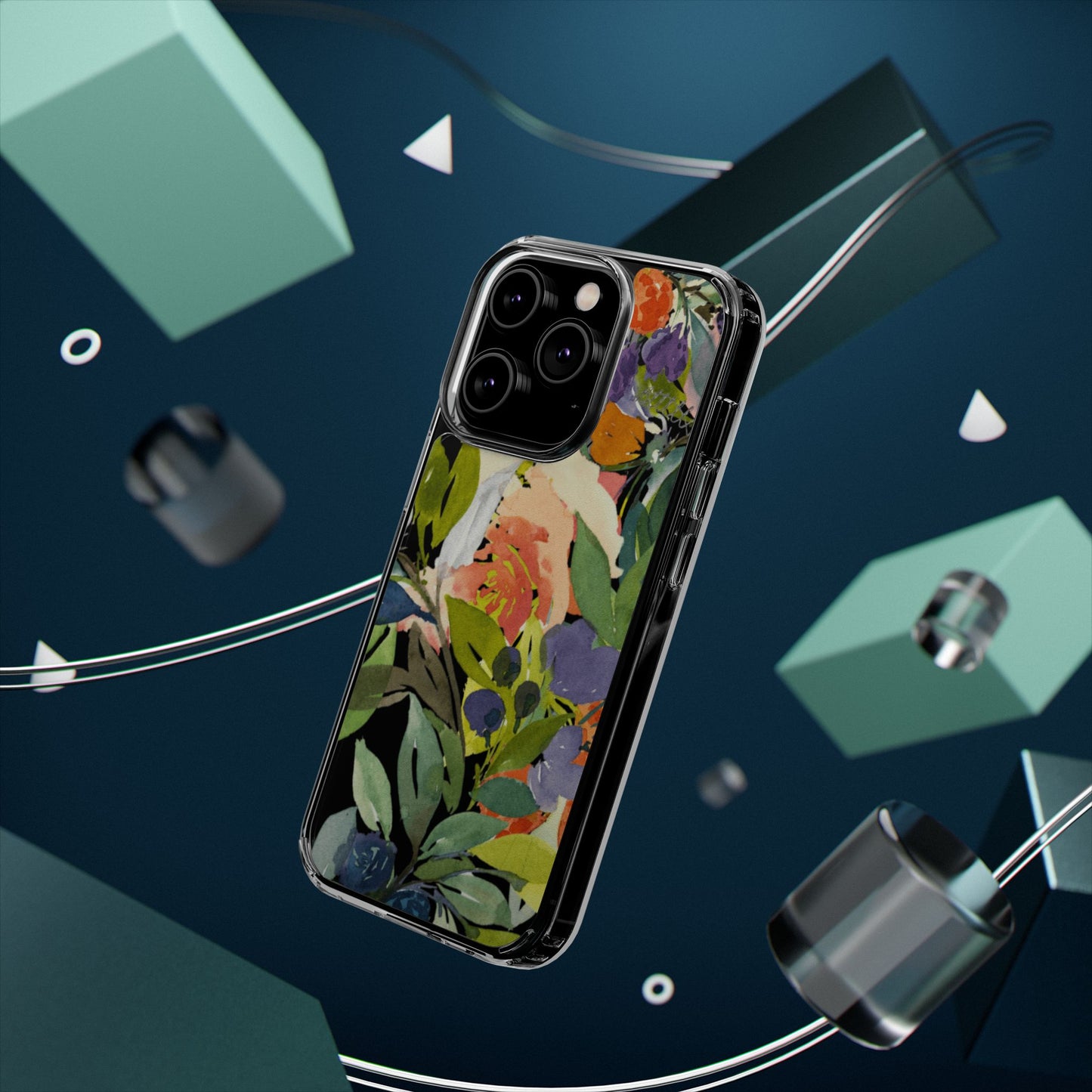 Clear Phone Case with Floral Blooms Design - Brooke Zitting, LLC