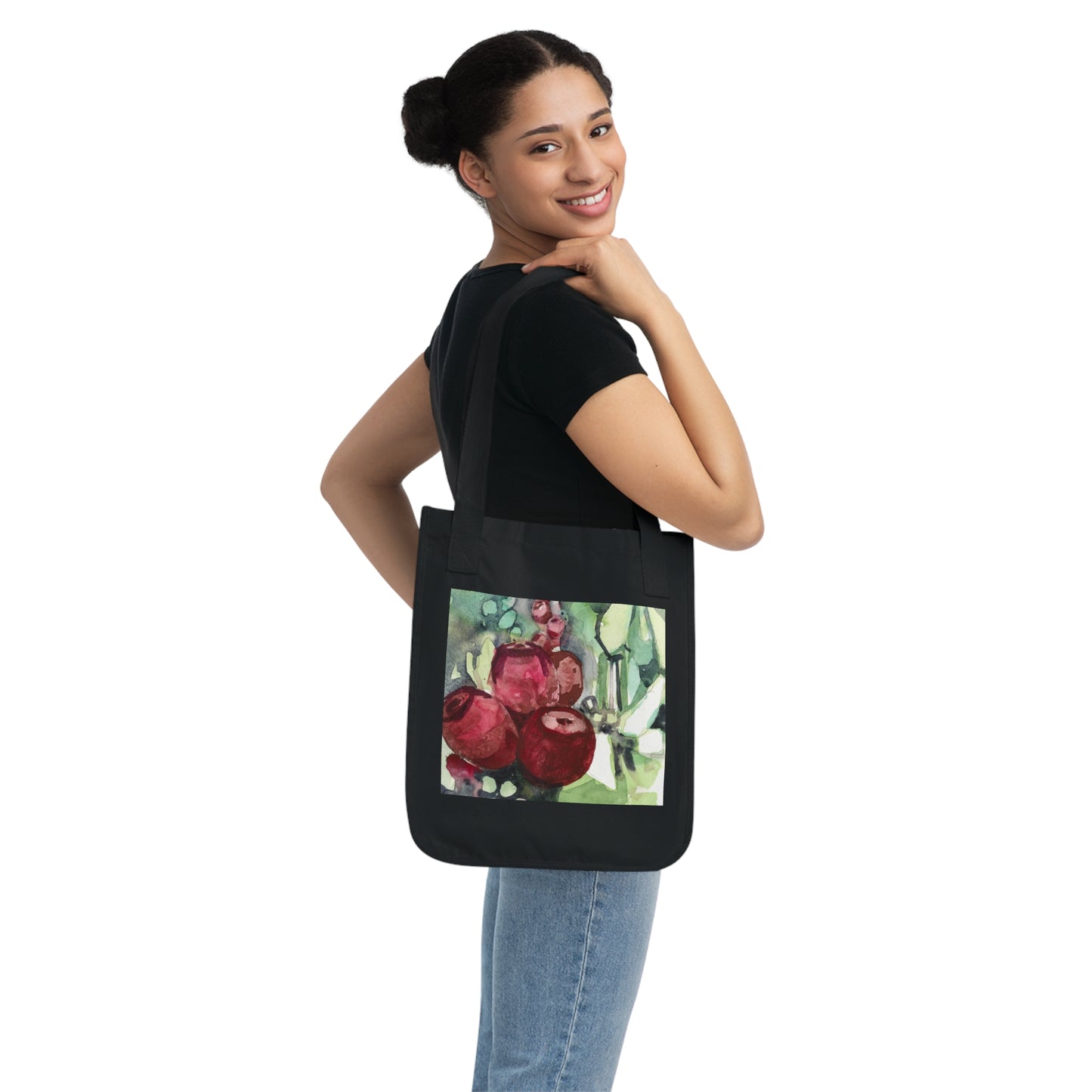 Prickly Pear Watercolor Design Organic Canvas Tote – Eco-Friendly, Watercolor Fine Art, Reusable Bag for Art Lovers - Brooke Zitting, LLC