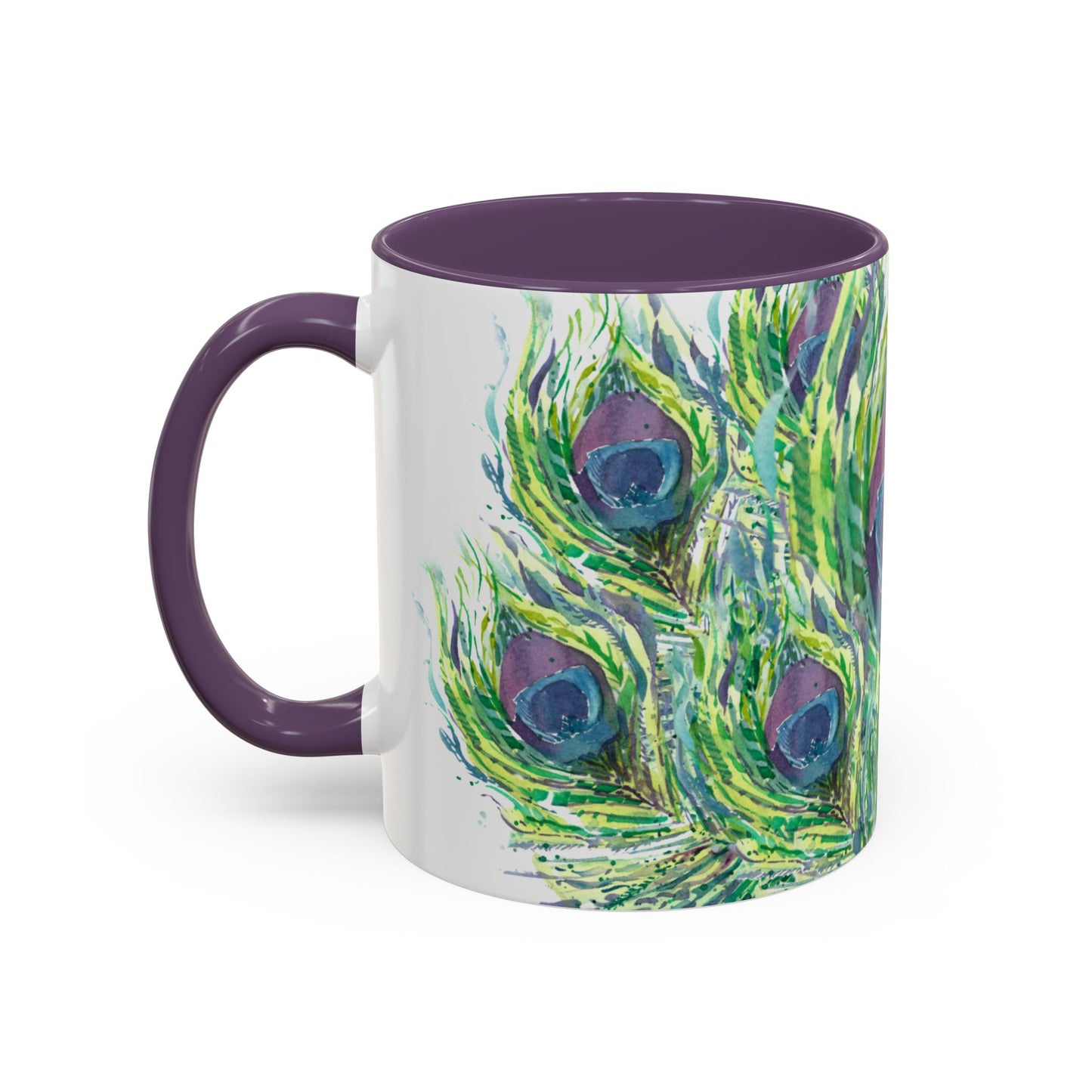 Colorful Peacock Feathers Mug Print (11oz, 15oz) - Brooke Zitting, LLC