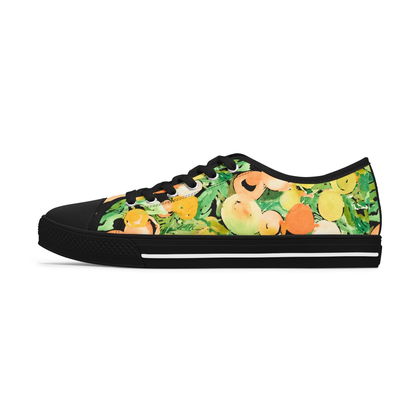 Watercolor Citrus and Peaches Low Top Sneakers – Stylish Shoes for All | Unique Gift Idea - Brooke Zitting, LLC