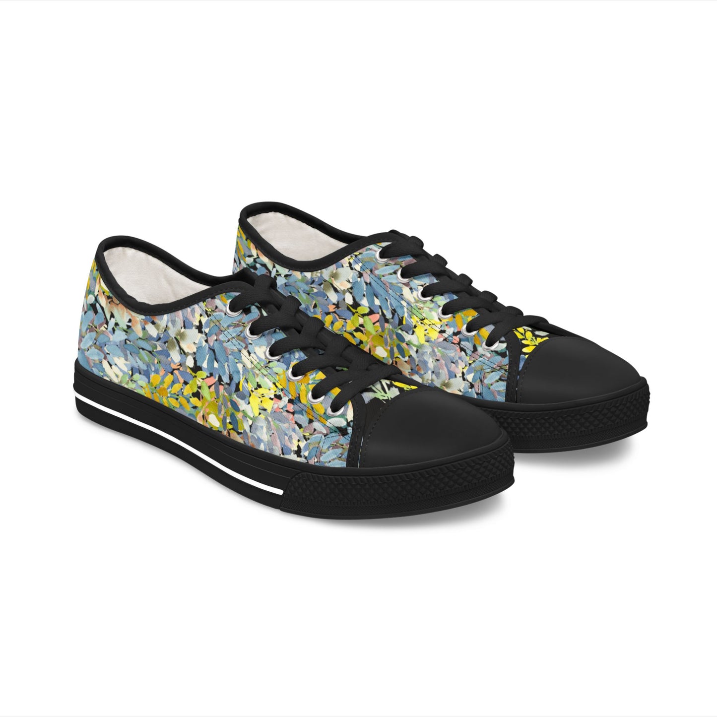 Watercolor Eye-Catching Petal Parade Accent Low Top Sneakers – Stylish Shoes for All | Unique Gift Idea - Brooke Zitting, LLC