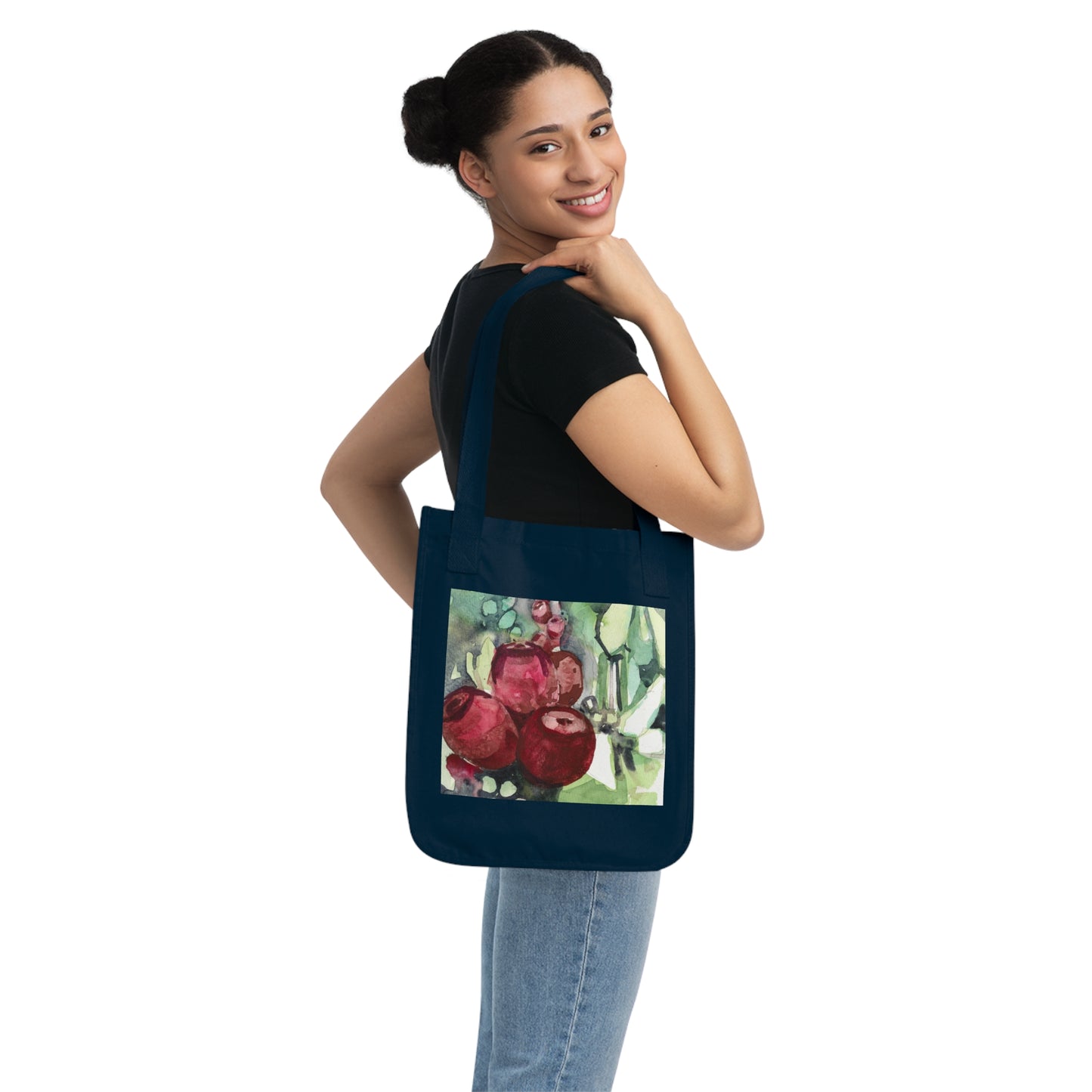Prickly Pear Watercolor Design Organic Canvas Tote – Eco-Friendly, Watercolor Fine Art, Reusable Bag for Art Lovers - Brooke Zitting, LLC