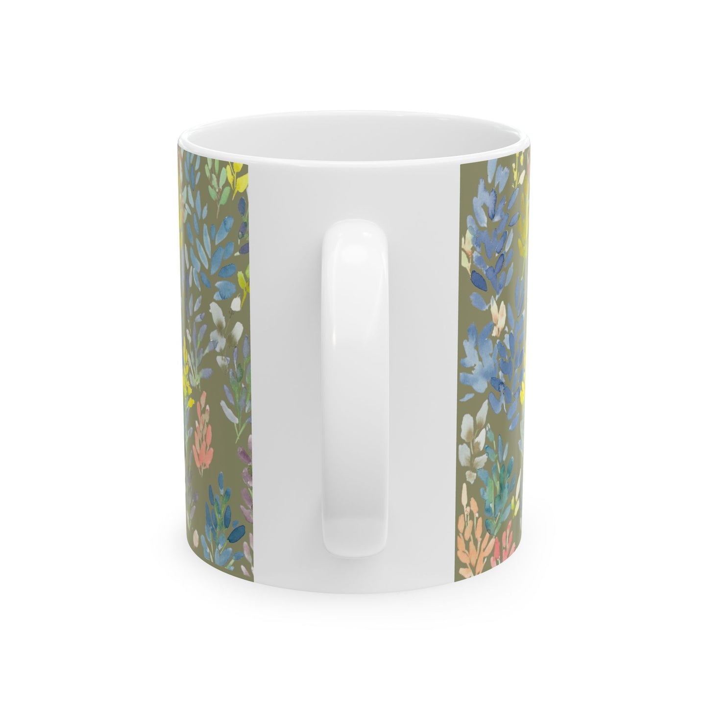 The Petal Parade Ceramic Mug in Sage Green - Perfect Gift (11oz, 15oz) - Brooke Zitting, LLC