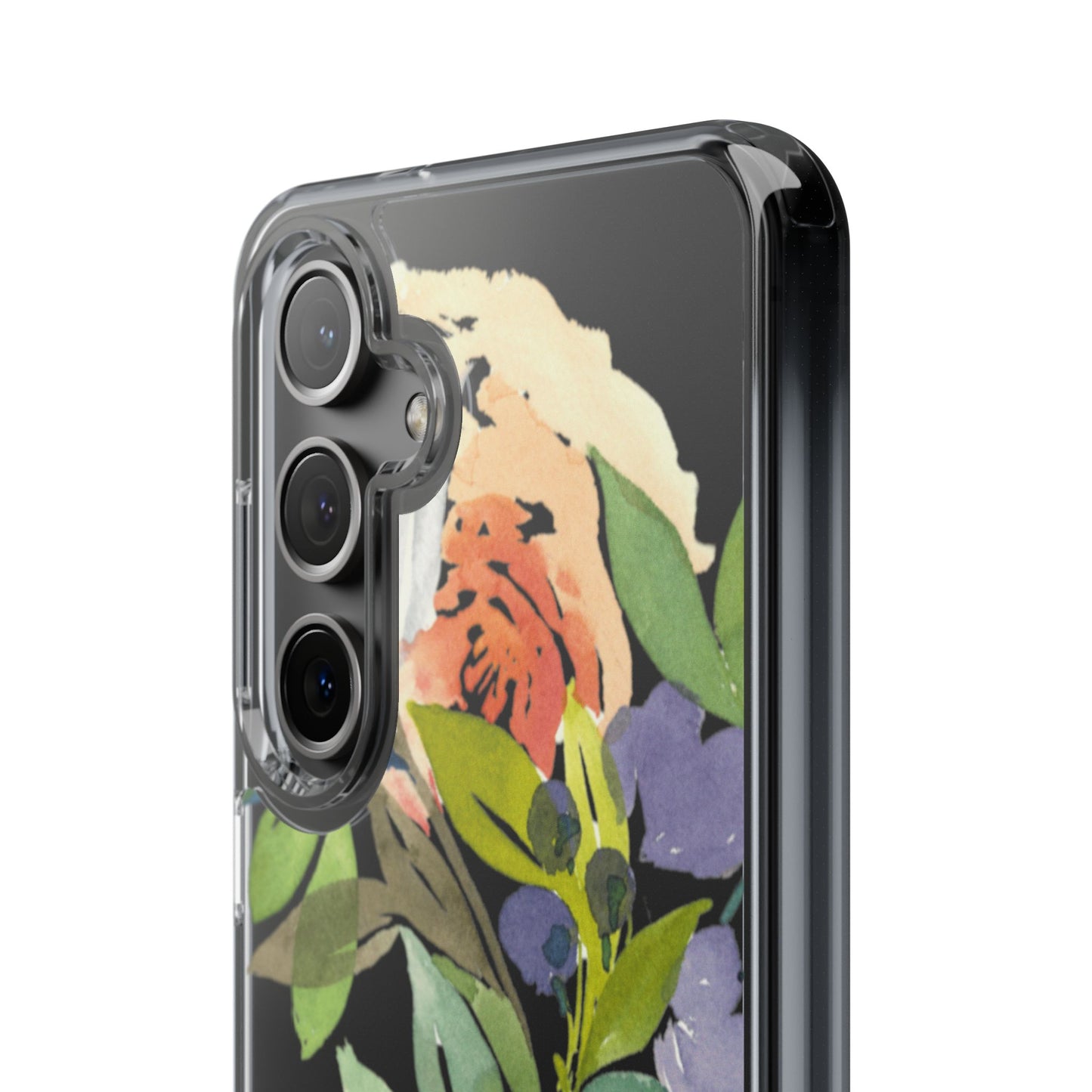 Watercolor Floral Blooms Wreath Clear Phone Case Design - Brooke Zitting, LLC