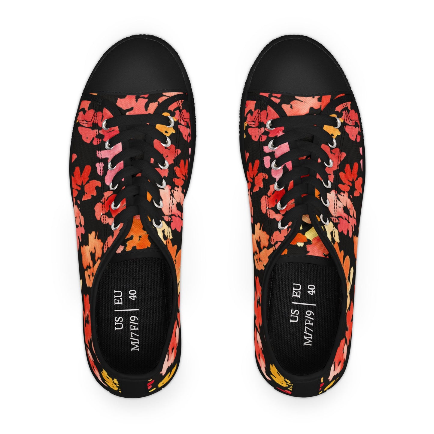 Warm Posy Watercolor Floral Low-Top Sneakers – Stylish Shoes for All | Unique Gift Idea - Brooke Zitting, LLC