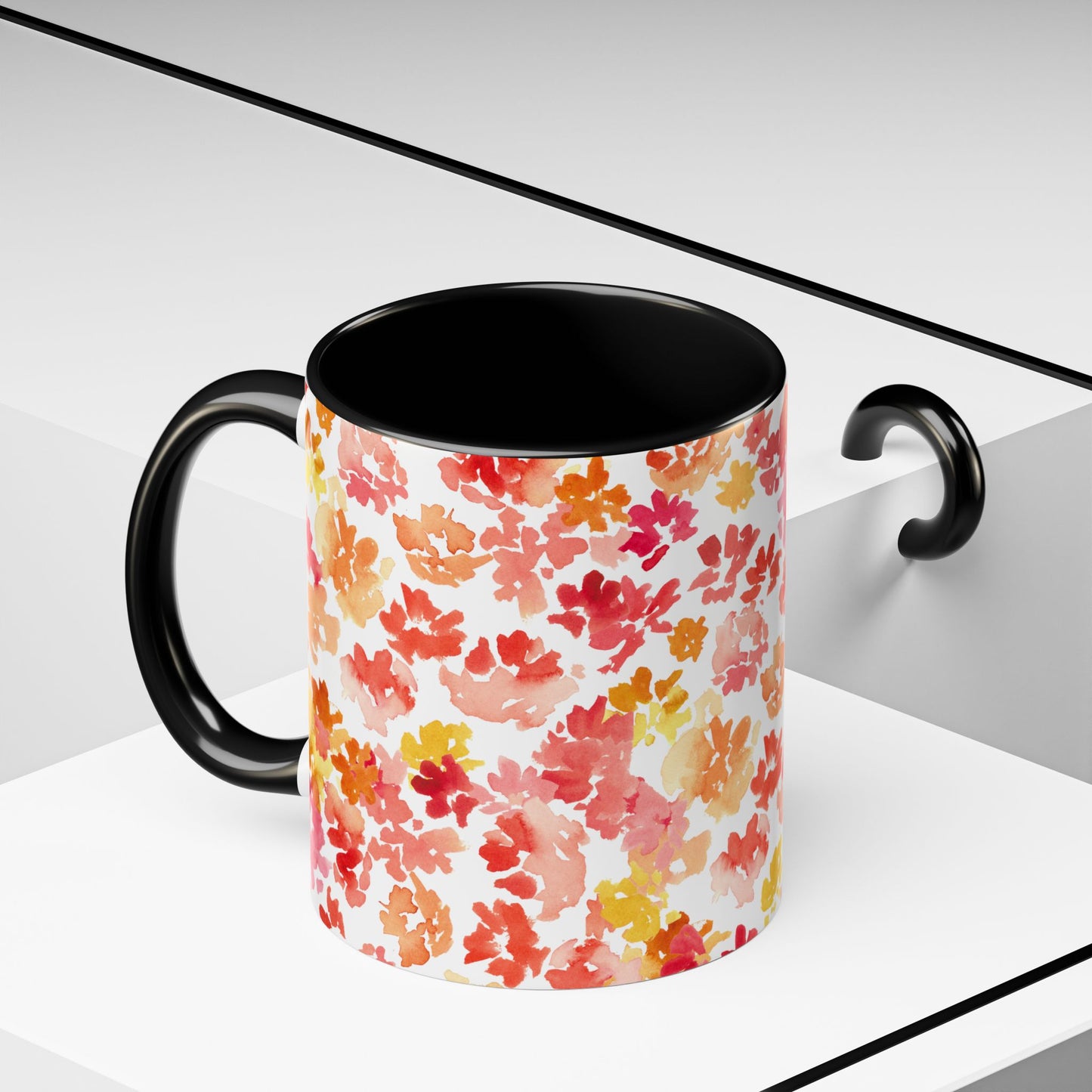 Posy Coffee Mug - Warm Floral Design (11oz, 15oz) - Brooke Zitting, LLC