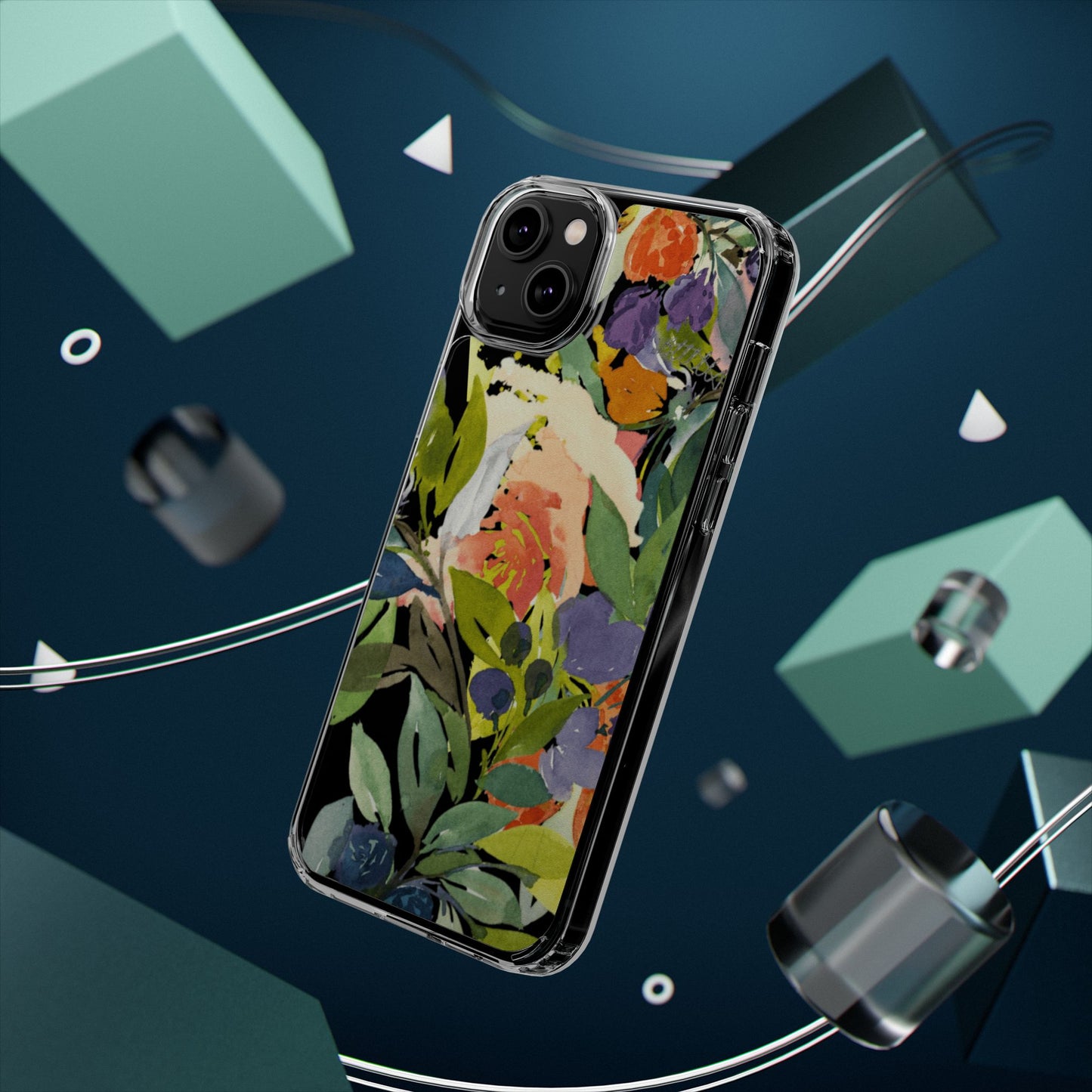 Clear Phone Case with Floral Blooms Design - Brooke Zitting, LLC