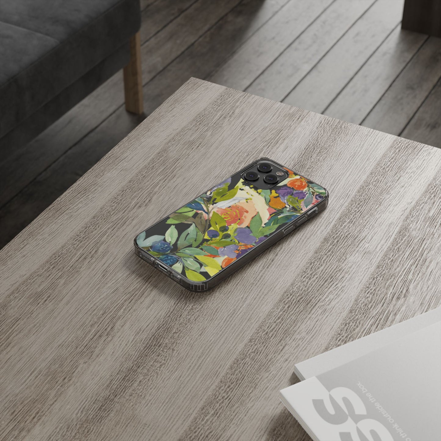 Clear Phone Case with Floral Blooms Design - Brooke Zitting, LLC