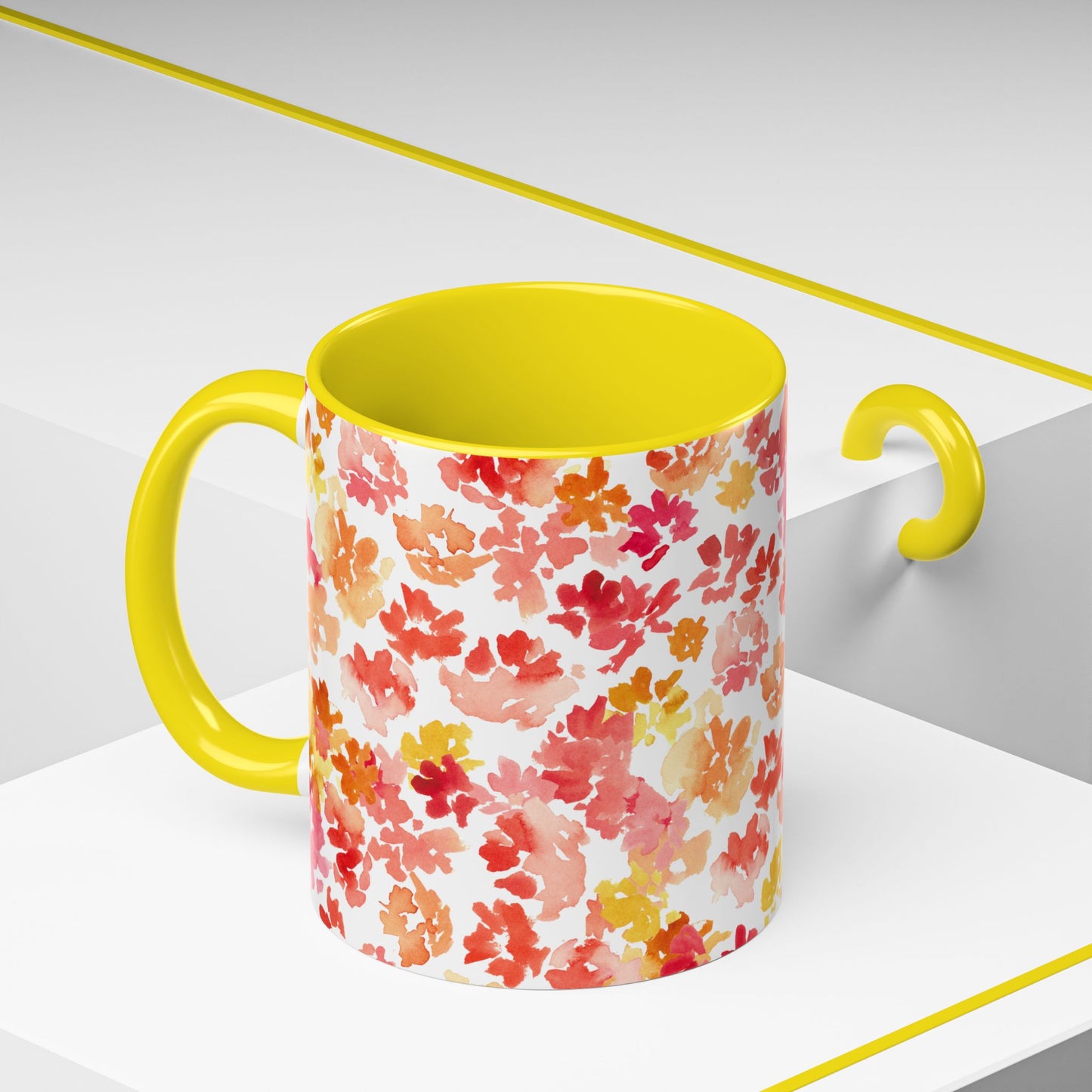 Posy Coffee Mug - Warm Floral Design (11oz, 15oz) - Brooke Zitting, LLC