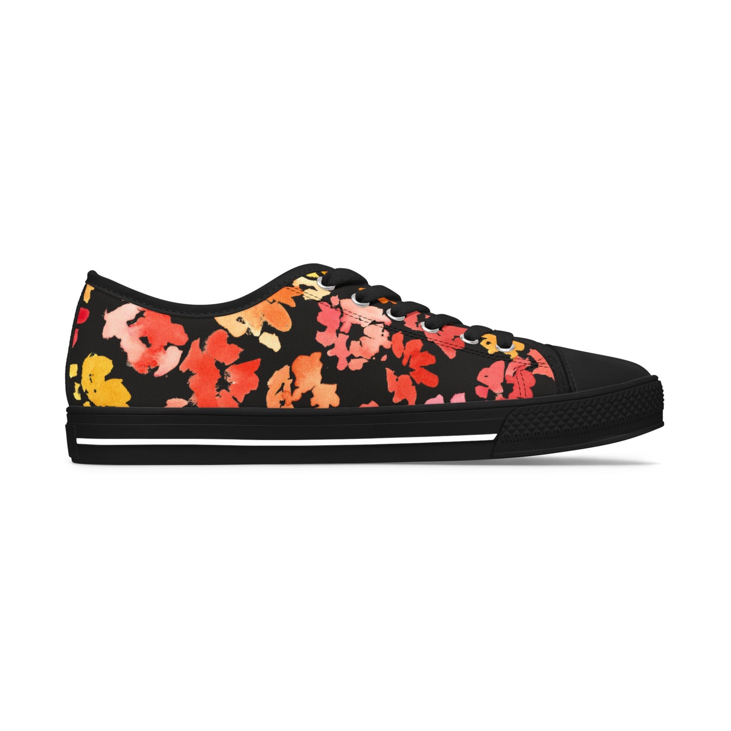 Warm Posy Watercolor Floral Low-Top Sneakers – Stylish Shoes for All | Unique Gift Idea - Brooke Zitting, LLC