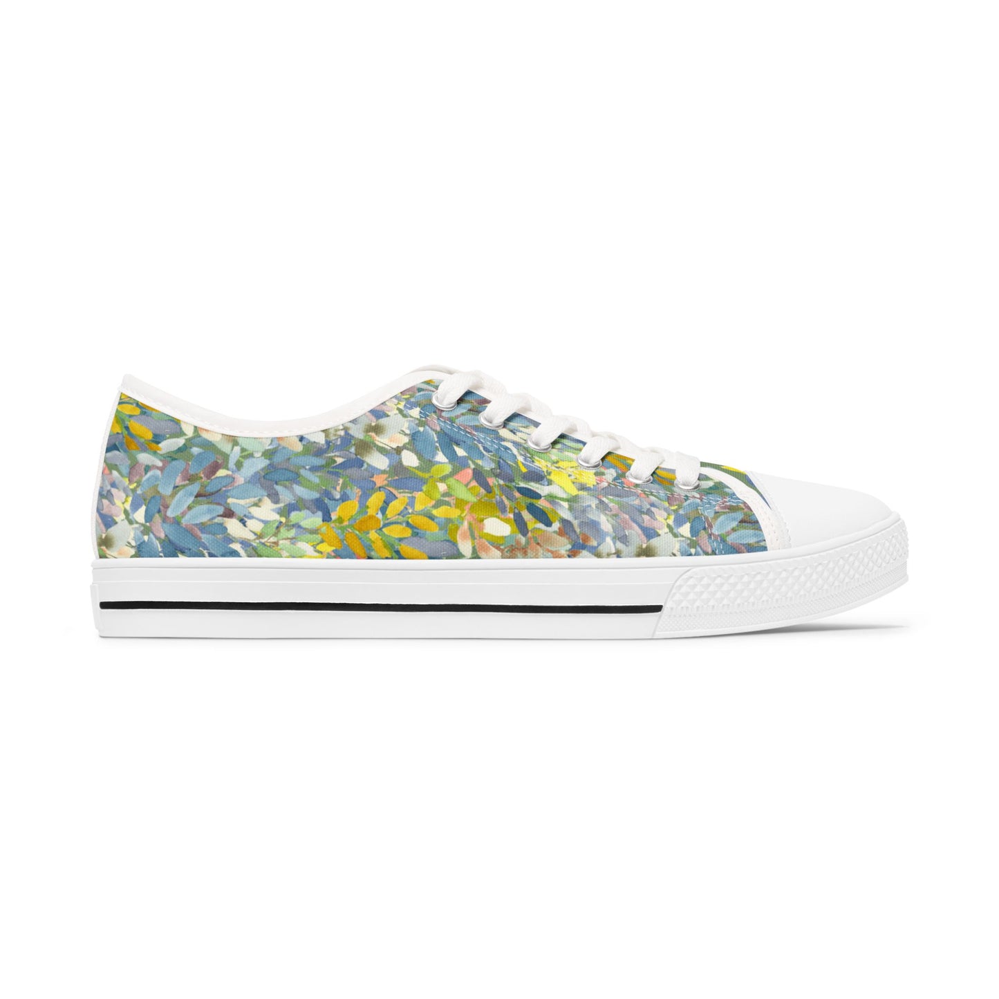 Watercolor Petal Parade with Accent Low Top Sneakers – Stylish Shoes for All | Unique Gift Idea - Brooke Zitting, LLC
