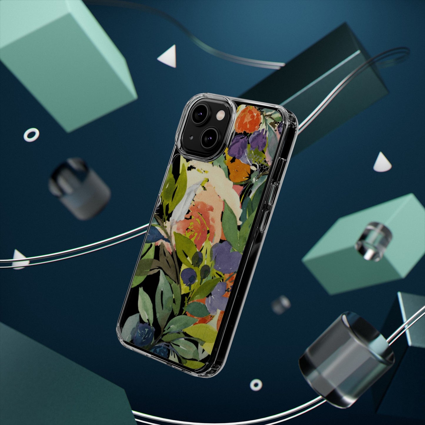 Clear Phone Case with Floral Blooms Design - Brooke Zitting, LLC