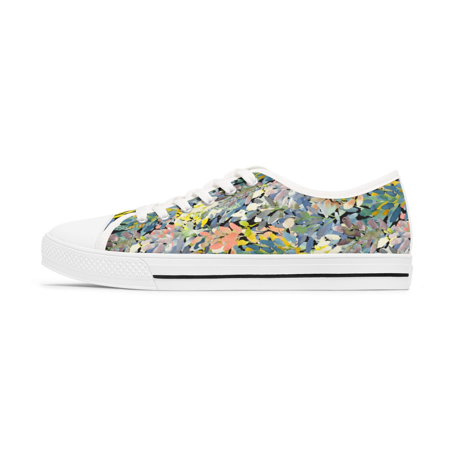 Watercolor Eye-Catching Petal Parade Accent Low Top Sneakers – Stylish Shoes for All | Unique Gift Idea - Brooke Zitting, LLC