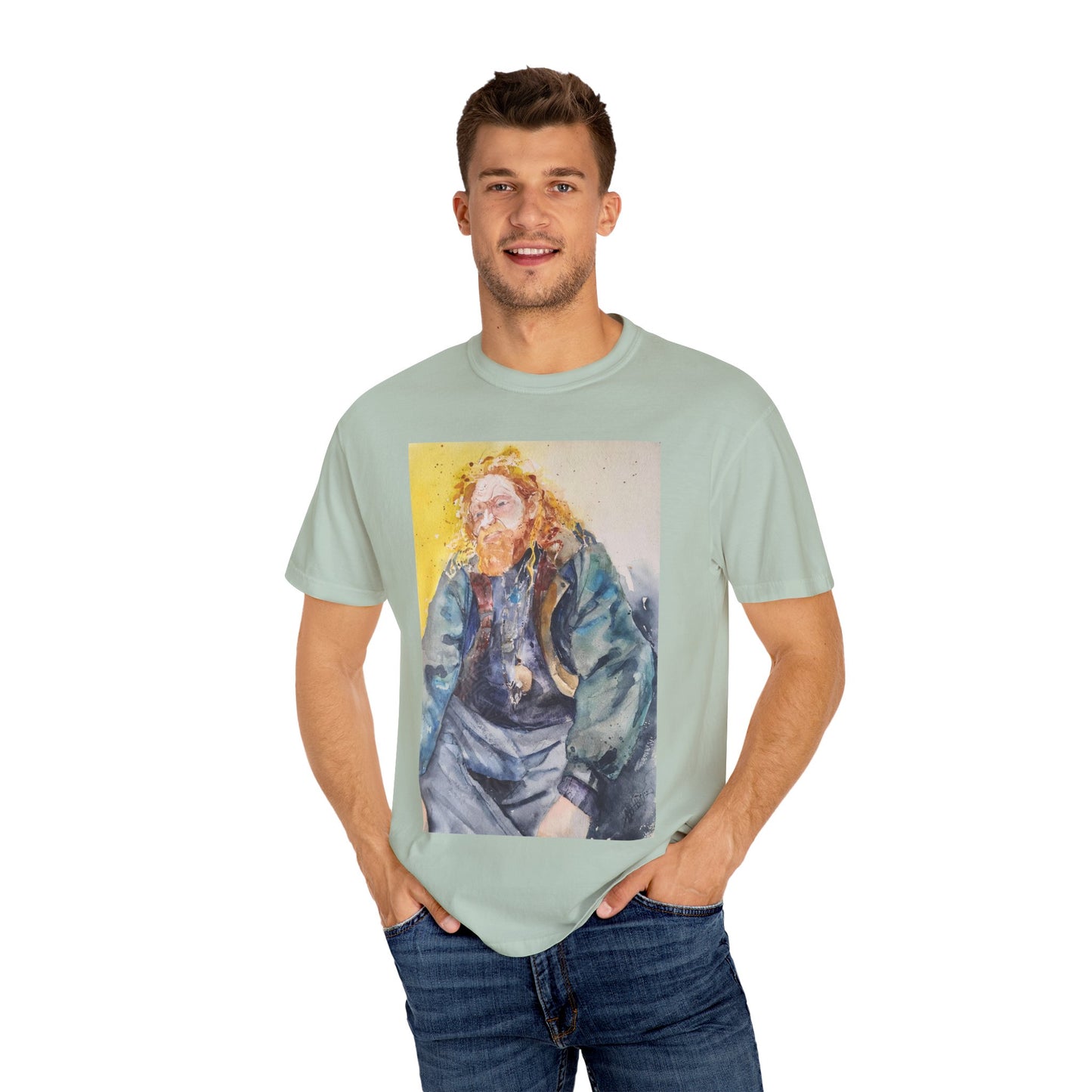 Artistic Unisex Garment-Dyed T-shirt, Vibrant Watercolor Design, Casual Wear, Artist Gift, Custom T-shirt