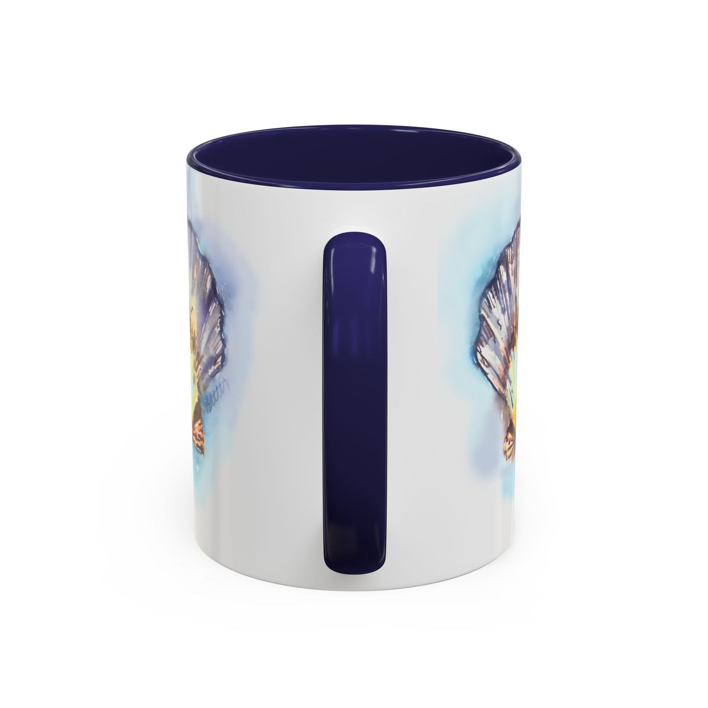 This Seashell Mug with Accent Color (11oz, 15 oz) - Brooke Zitting, LLC