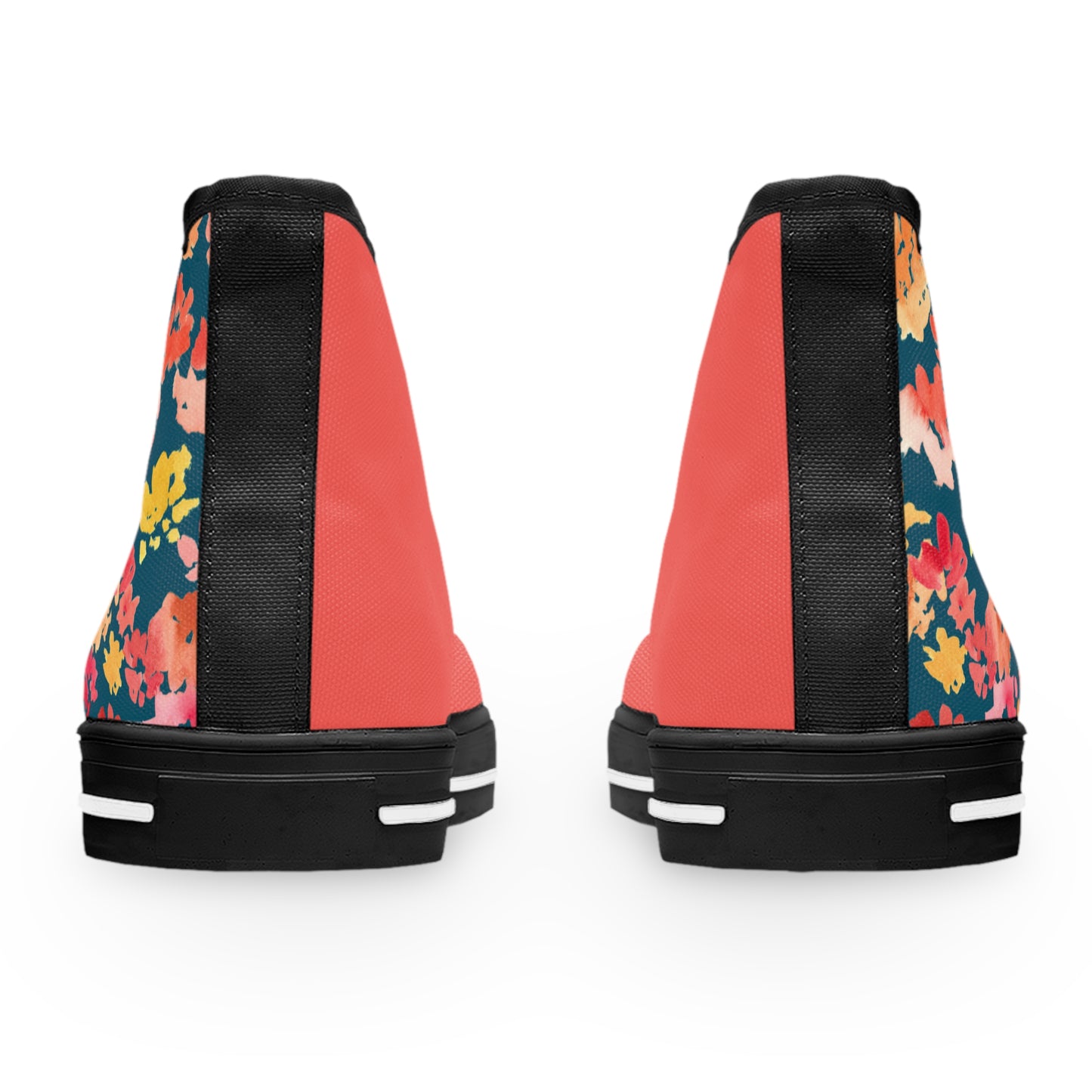 Vibrant Colorblock and Peacock Posy Colorful High Top Sneakers with Floral Design – Stylish Shoes for All | Unique Gift Idea - Brooke Zitting, LLC