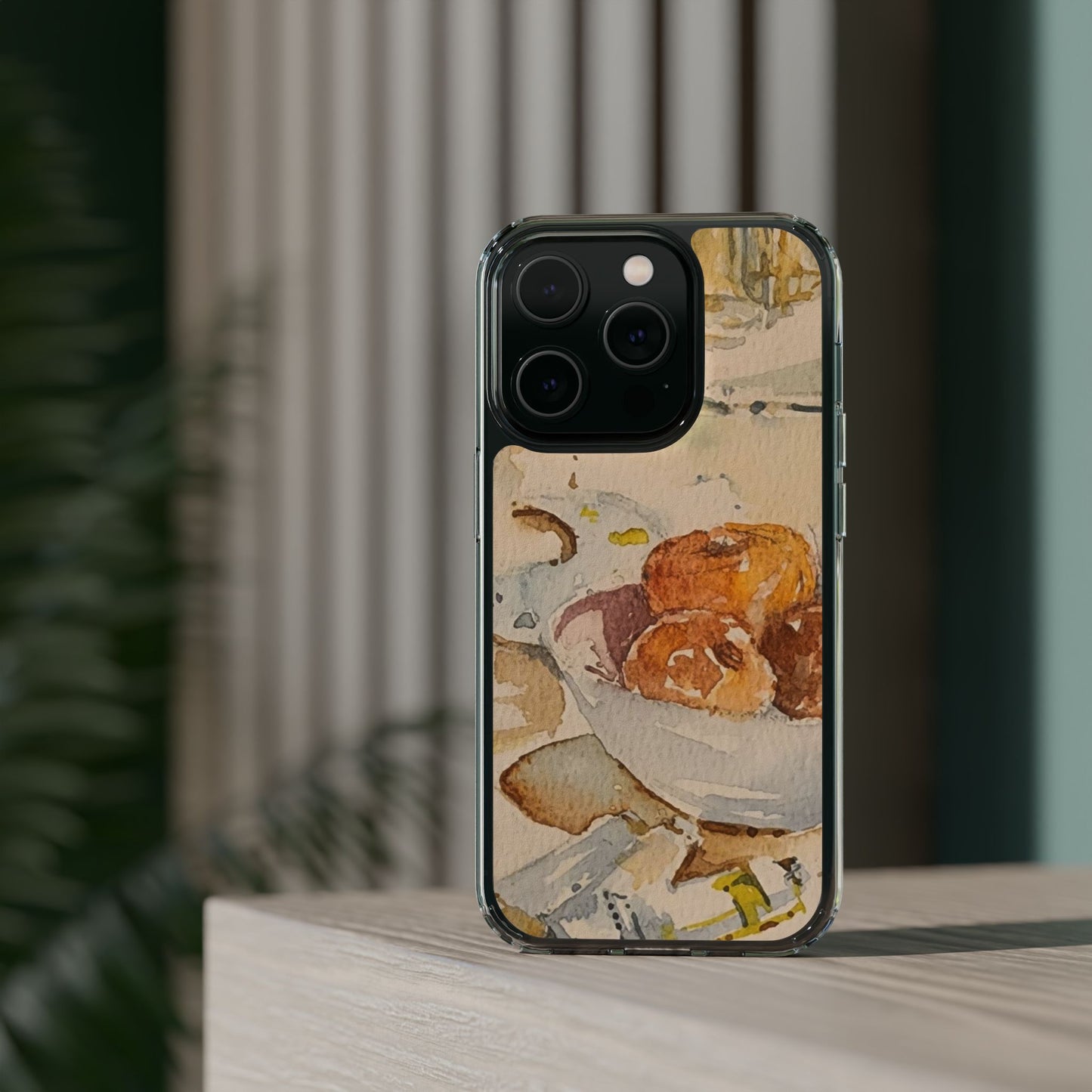Watercolor Artist's Table Clear Phone Case - Brooke Zitting, LLC