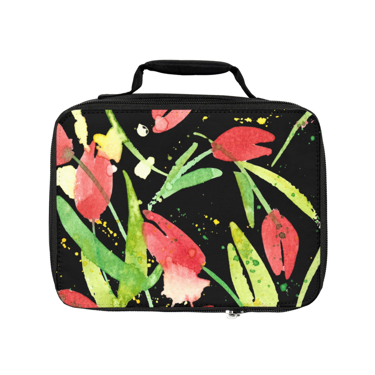 Tulip Dance Watercolor Design Lunch Bag – Eco-Friendly Tote for School, Work, Picnics & Beach - Brooke Zitting, LLC