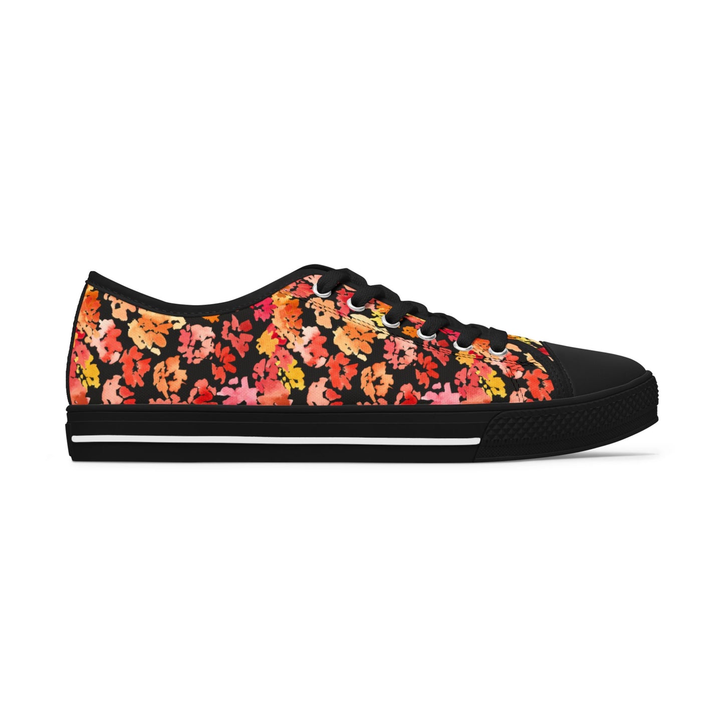 Posy Accent Matching in Black Low Tops – Stylish Shoes for All | Unique Gift Idea - Brooke Zitting, LLC