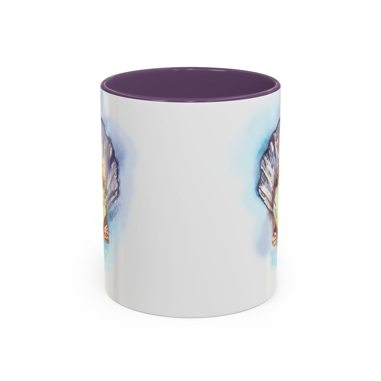 This Seashell Mug with Accent Color (11oz, 15 oz) - Brooke Zitting, LLC