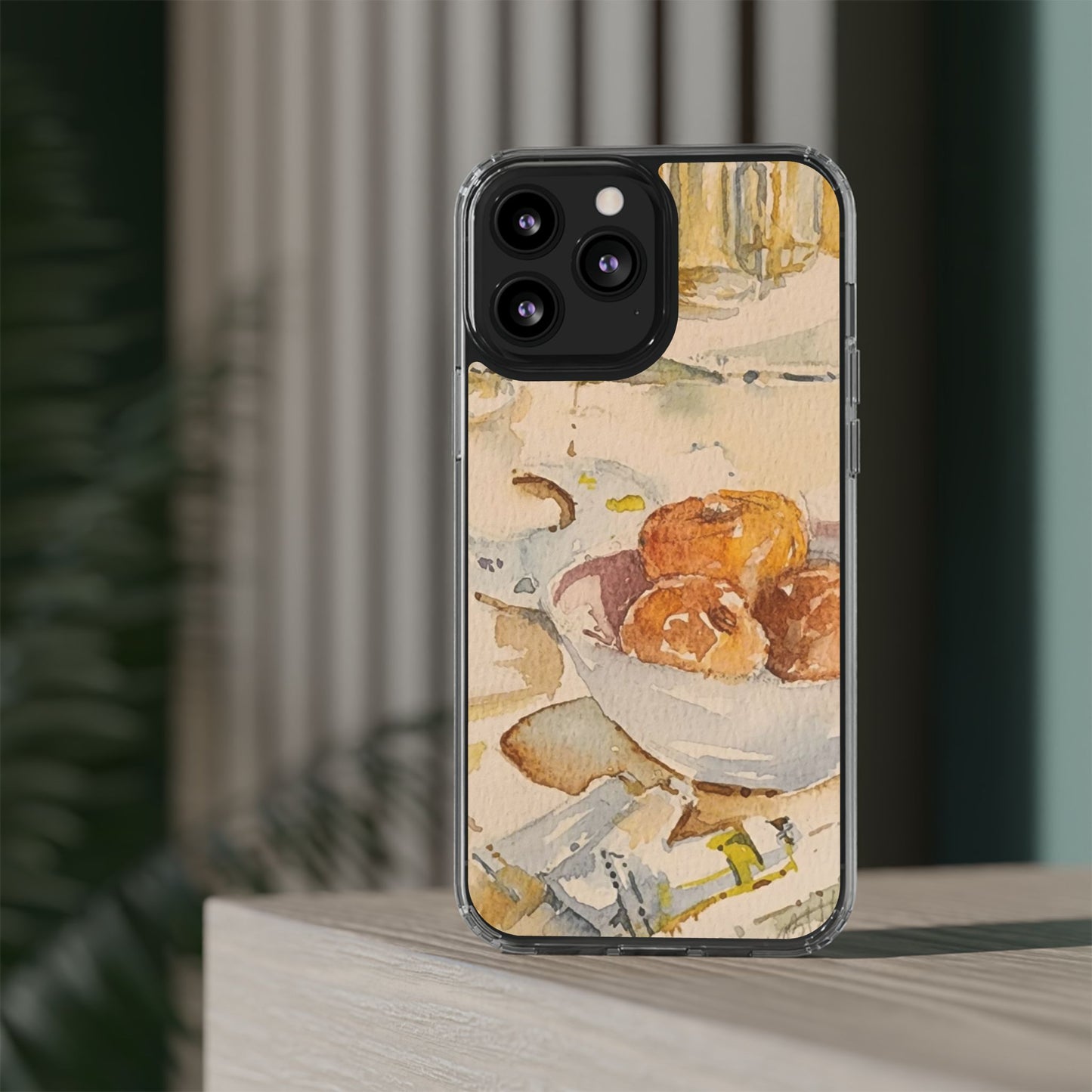 Watercolor Artist's Table Clear Phone Case - Brooke Zitting, LLC