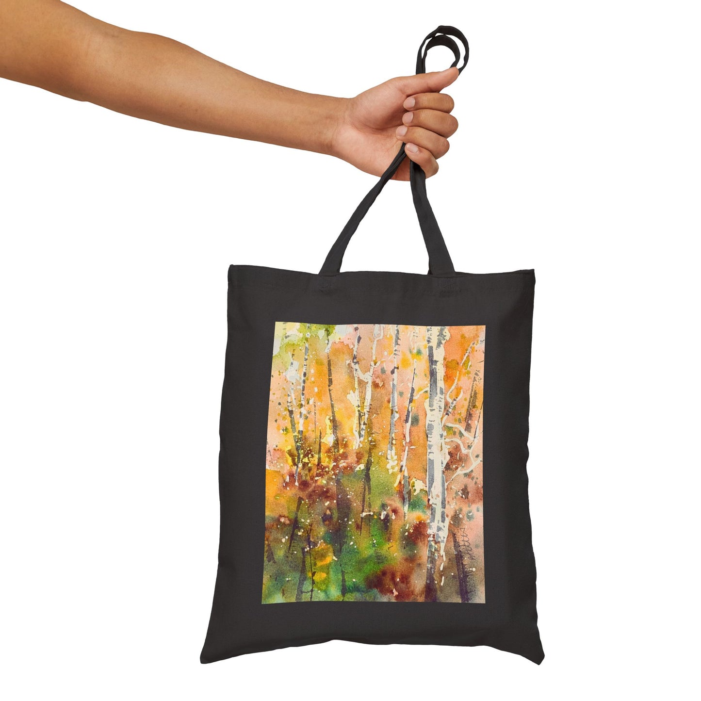 Autumn’s Gentle Haze Cotton Canvas Tote – Eco-Friendly Beach & Shopping Bag for Ocean Lovers