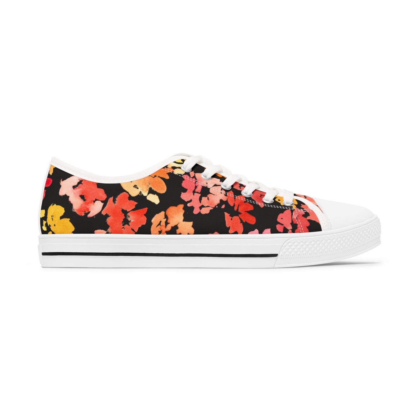 Warm Posy Watercolor Floral Low-Top Sneakers – Stylish Shoes for All | Unique Gift Idea - Brooke Zitting, LLC