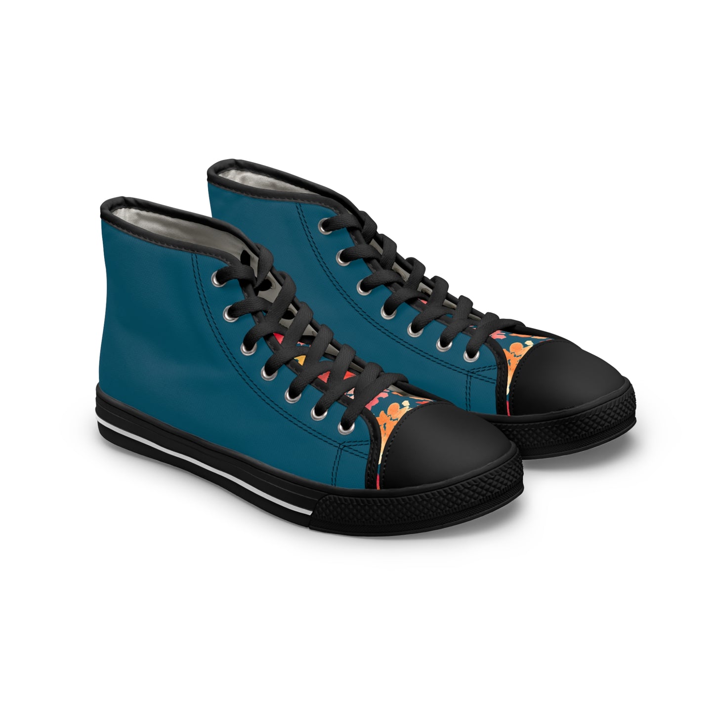 Gentle Color Block Posy High Top Sneakers with Floral Design – Stylish Shoes for All | Unique Gift Idea - Brooke Zitting, LLC