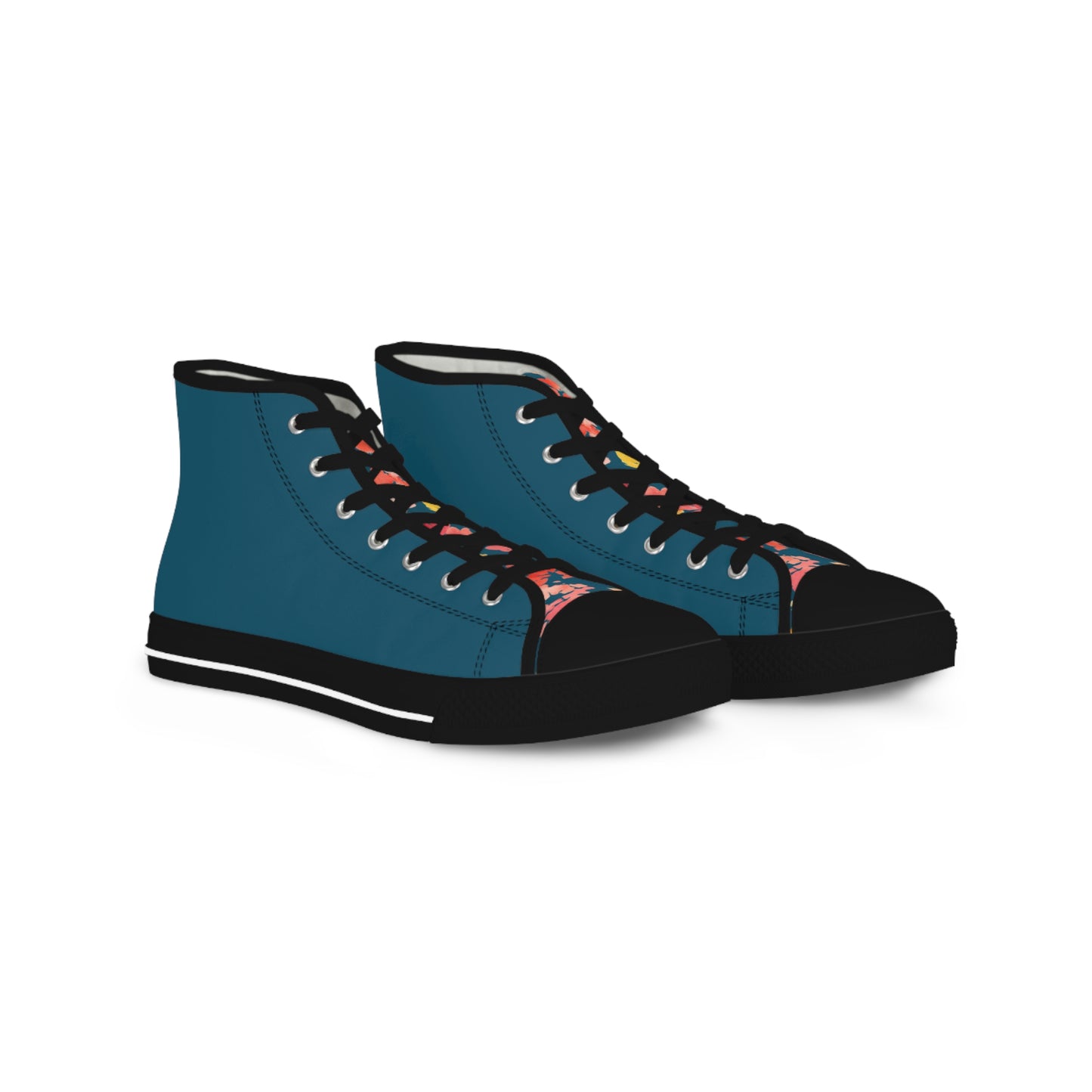 Gentle Color Block Posy High Top Sneakers with Floral Design – Stylish Shoes for All | Unique Gift Idea - Brooke Zitting, LLC