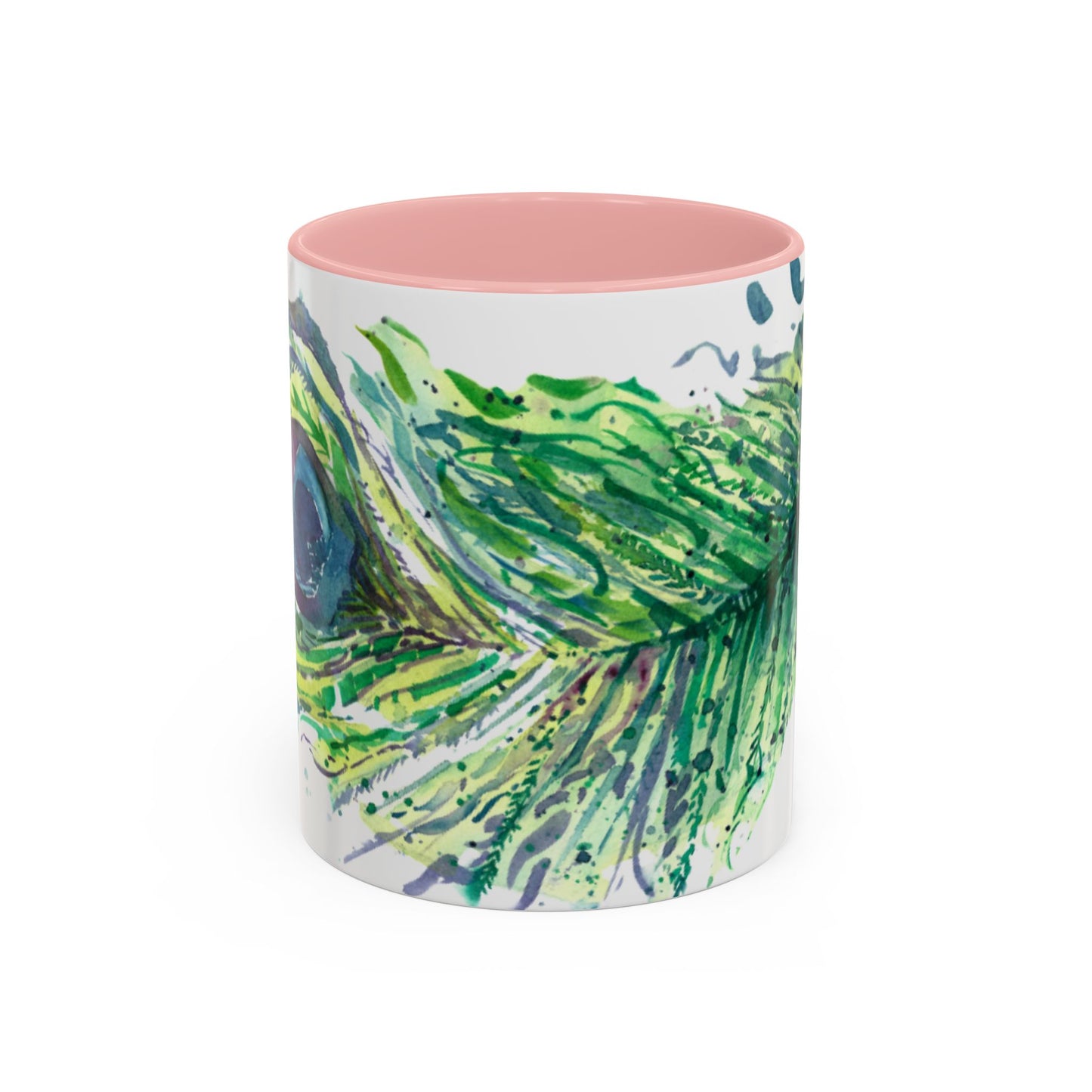 Light as a Feather Peacock Feather Accent Coffee Mug (11, 15oz) - Brooke Zitting, LLC
