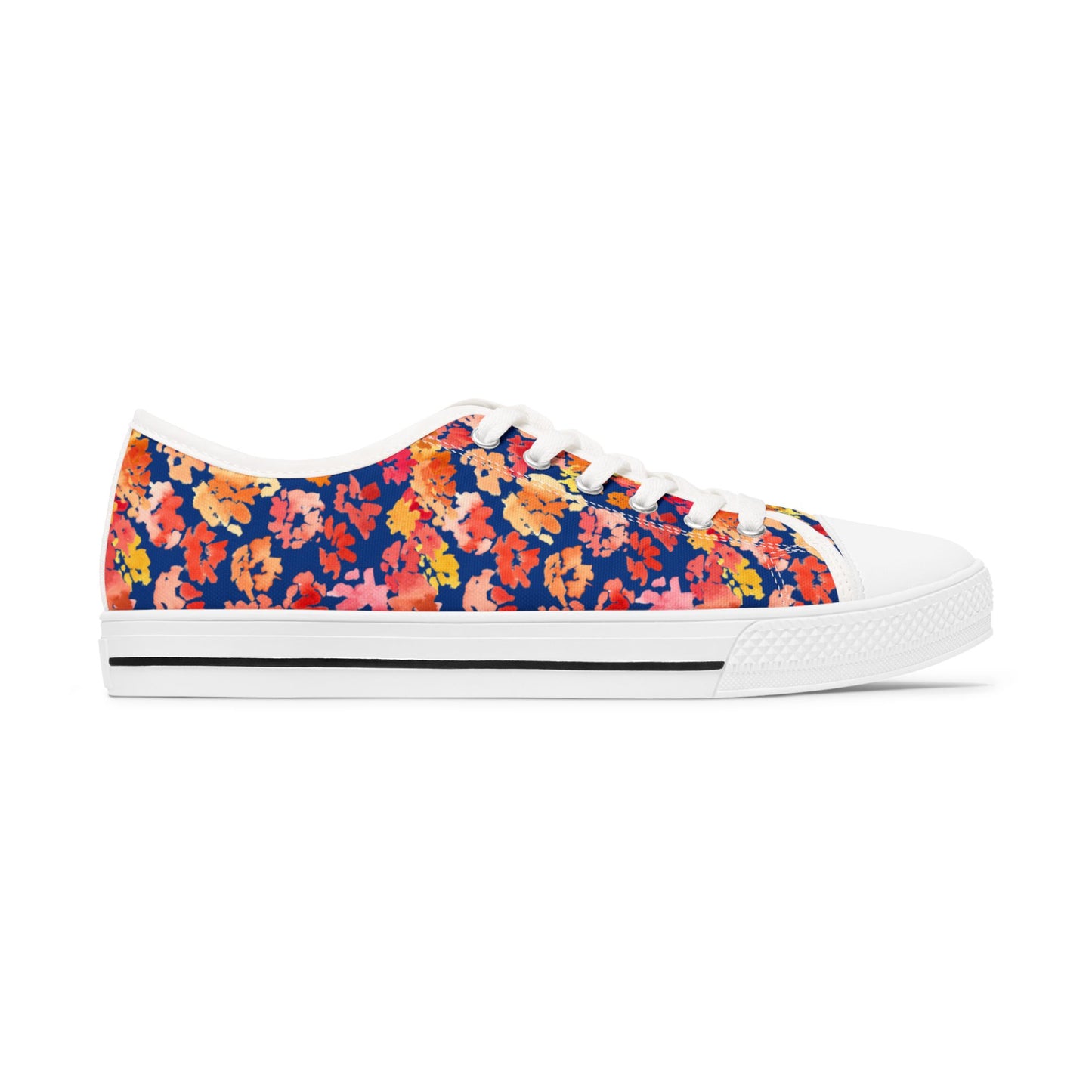 Watercolor Vibrant Posy Low Top Sneakers – Unique Casual Shoes for All | Style & Gift Idea - Brooke Zitting, LLC