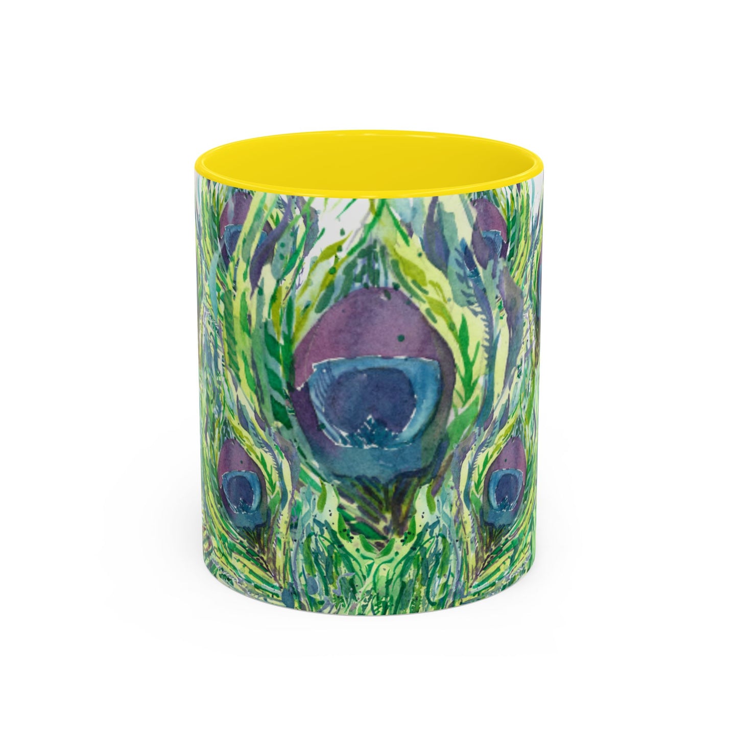 Colorful Peacock Feathers Mug Print (11oz, 15oz) - Brooke Zitting, LLC