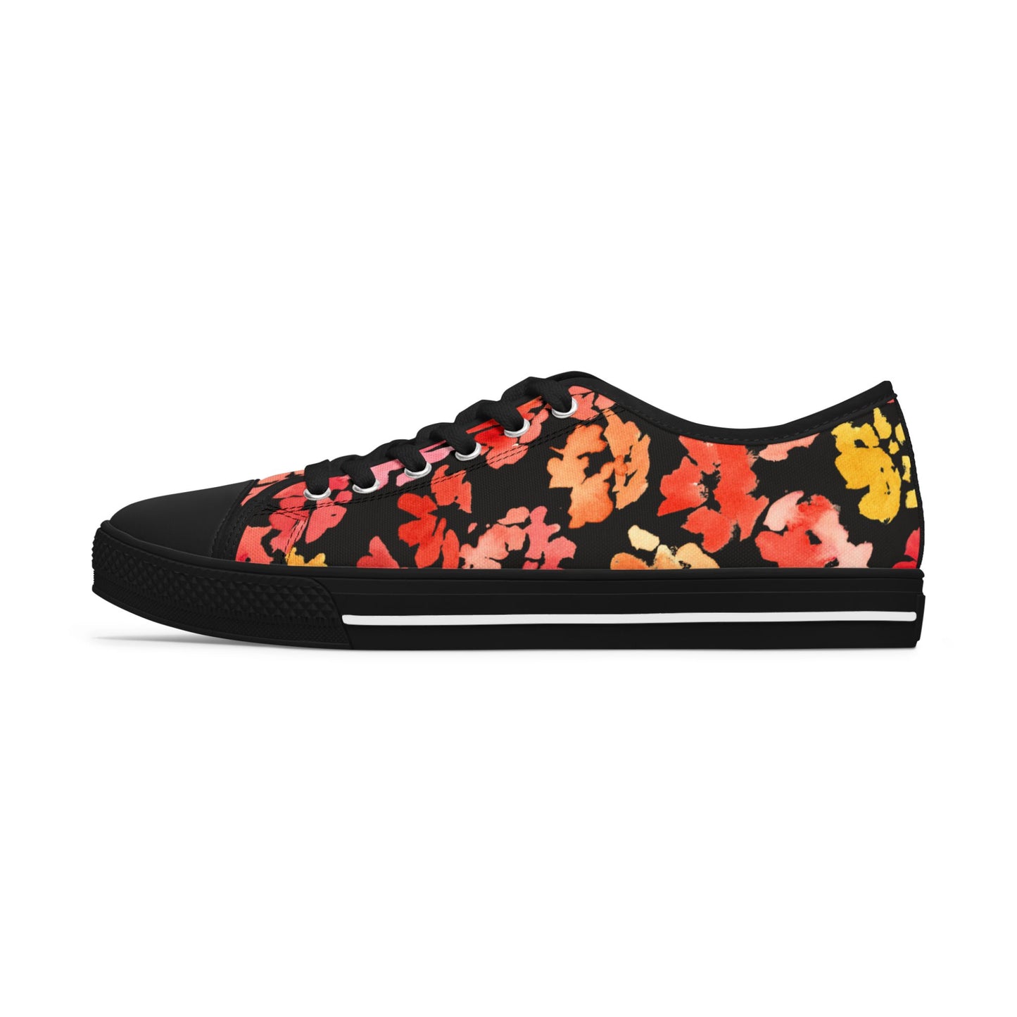 Warm Posy Watercolor Floral Low-Top Sneakers – Stylish Shoes for All | Unique Gift Idea - Brooke Zitting, LLC