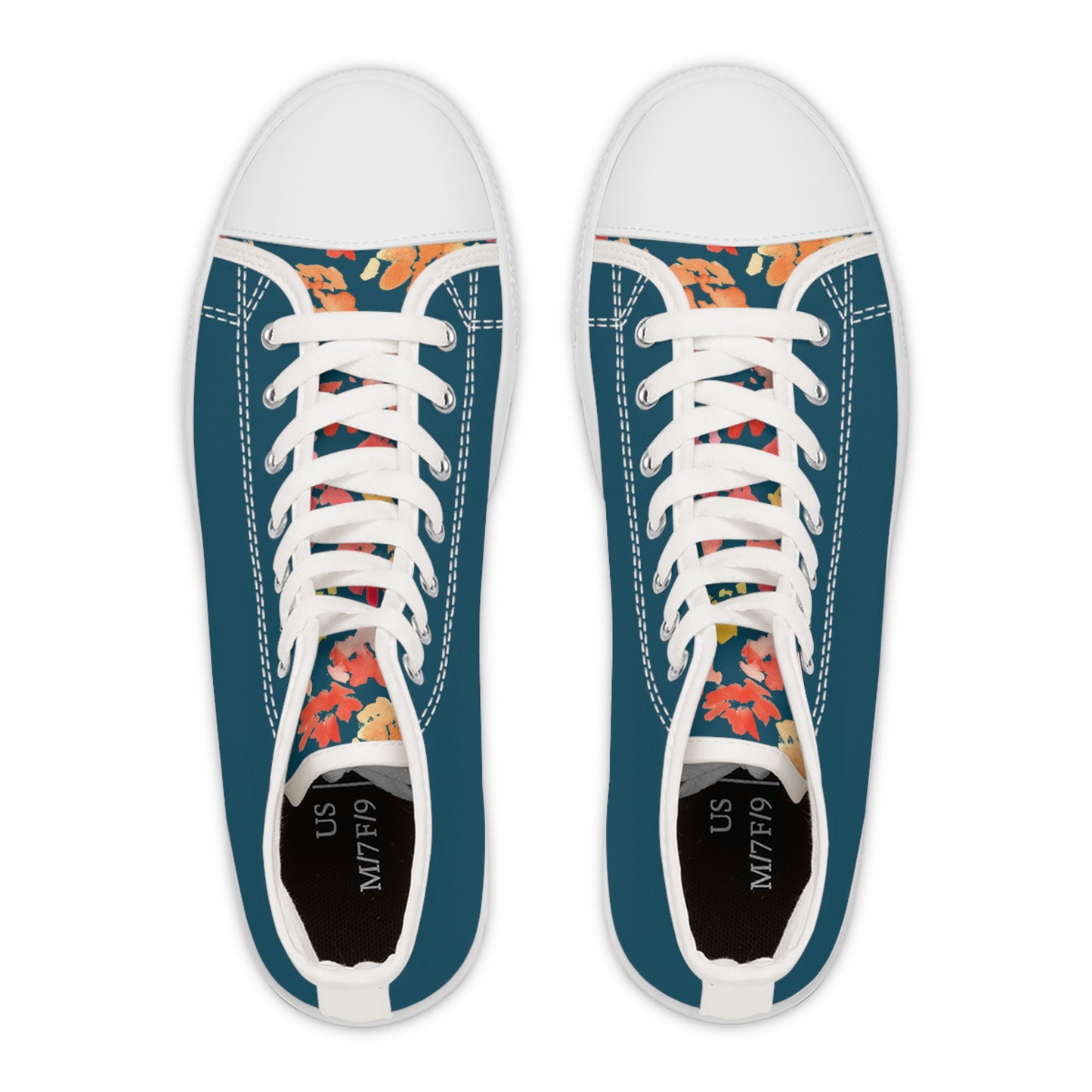 Gentle Color Block Posy High Top Sneakers with Floral Design – Stylish Shoes for All | Unique Gift Idea - Brooke Zitting, LLC