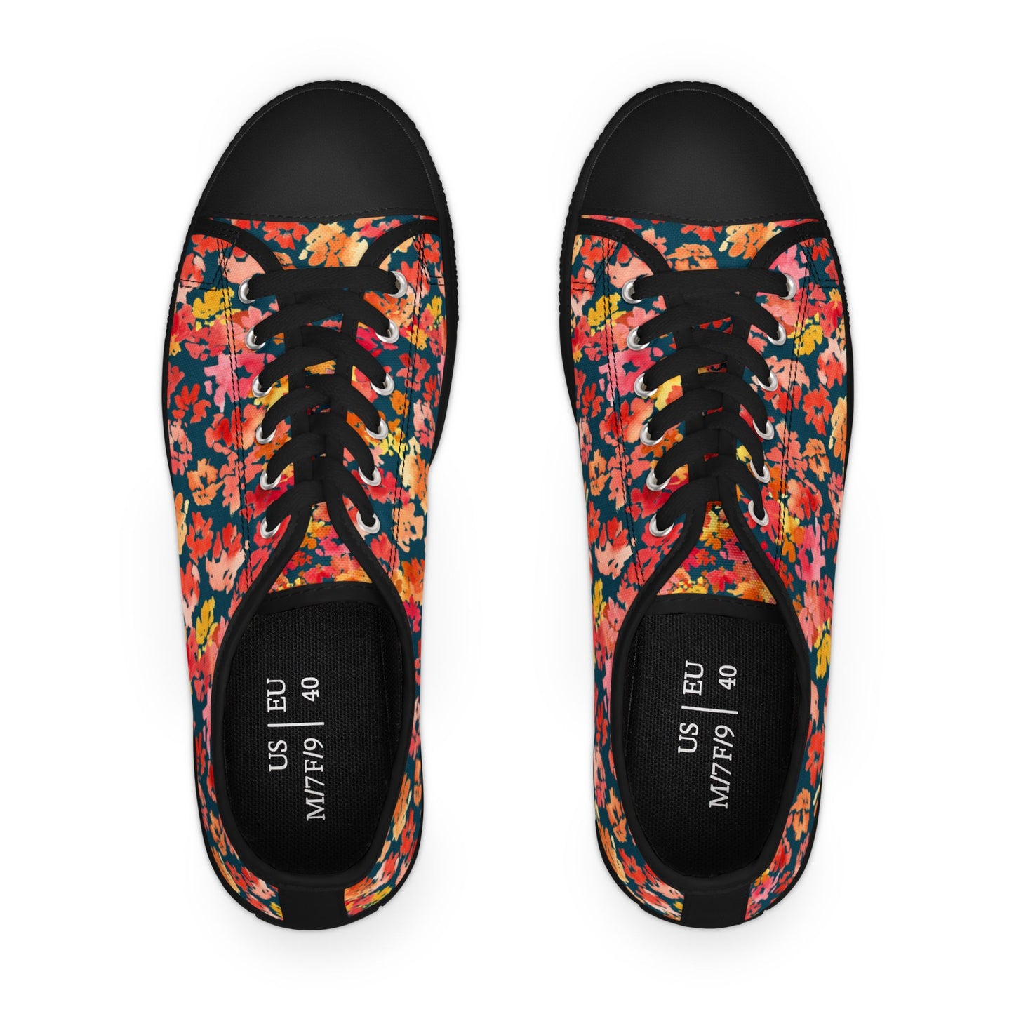 Posy Accent Matching in Indigo Low Tops – Stylish Shoes for All | Unique Gift Idea - Brooke Zitting, LLC