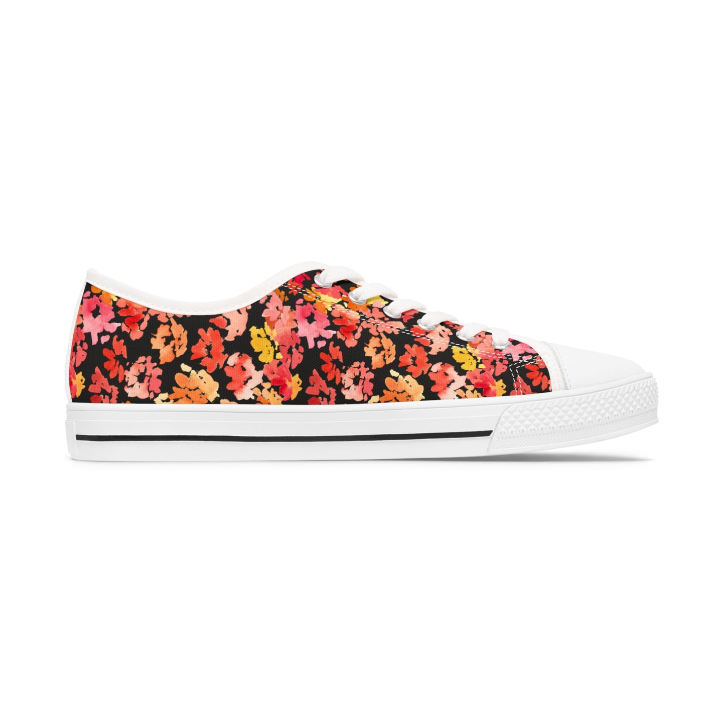 Posy Accent Matching in Black Low Tops – Stylish Shoes for All | Unique Gift Idea - Brooke Zitting, LLC