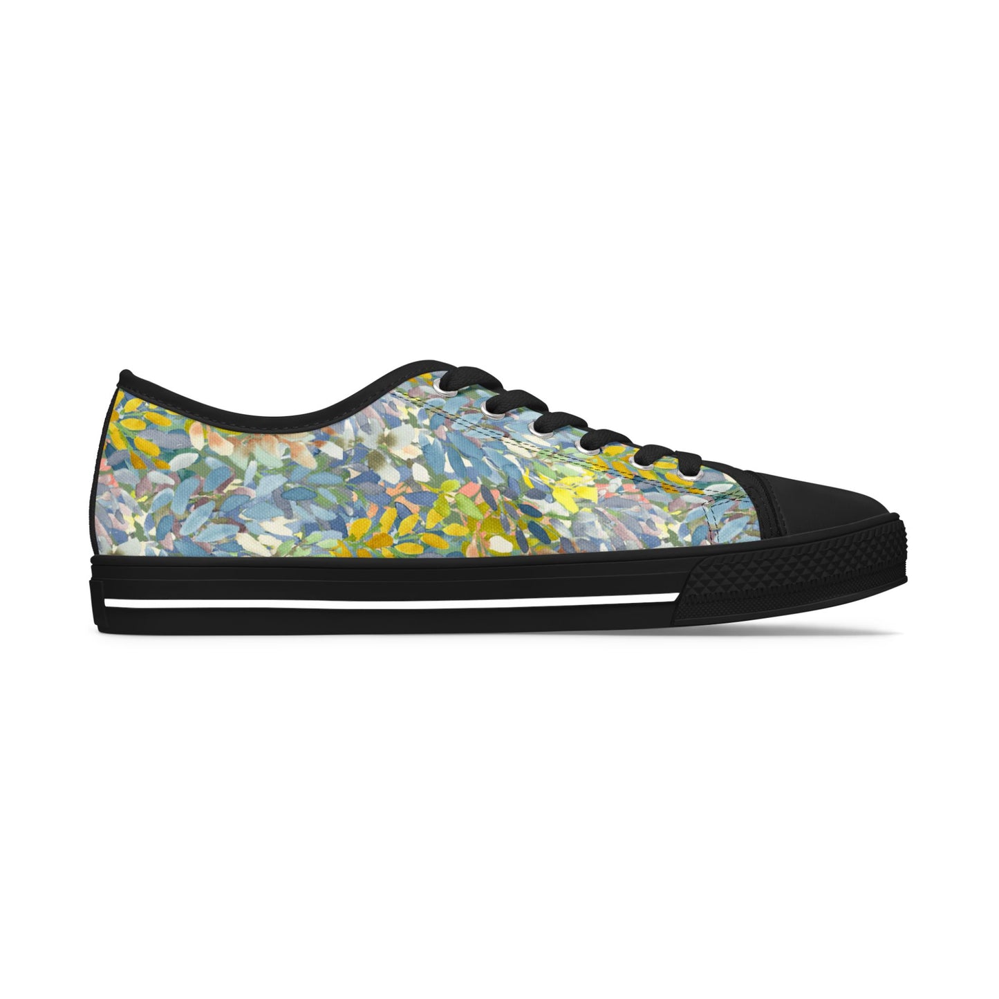 Watercolor Petal Parade with Accent Low Top Sneakers – Stylish Shoes for All | Unique Gift Idea - Brooke Zitting, LLC