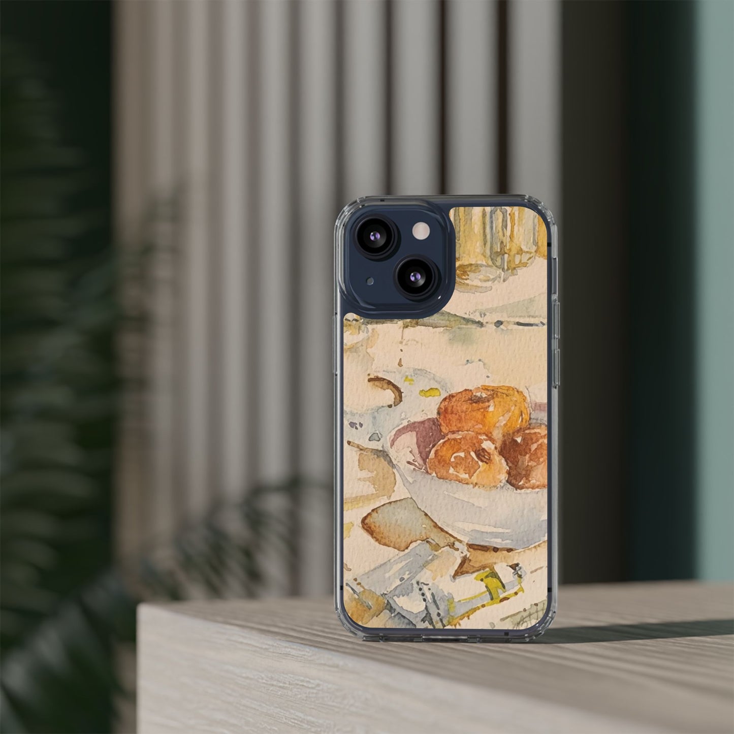 Watercolor Artist's Table Clear Phone Case - Brooke Zitting, LLC