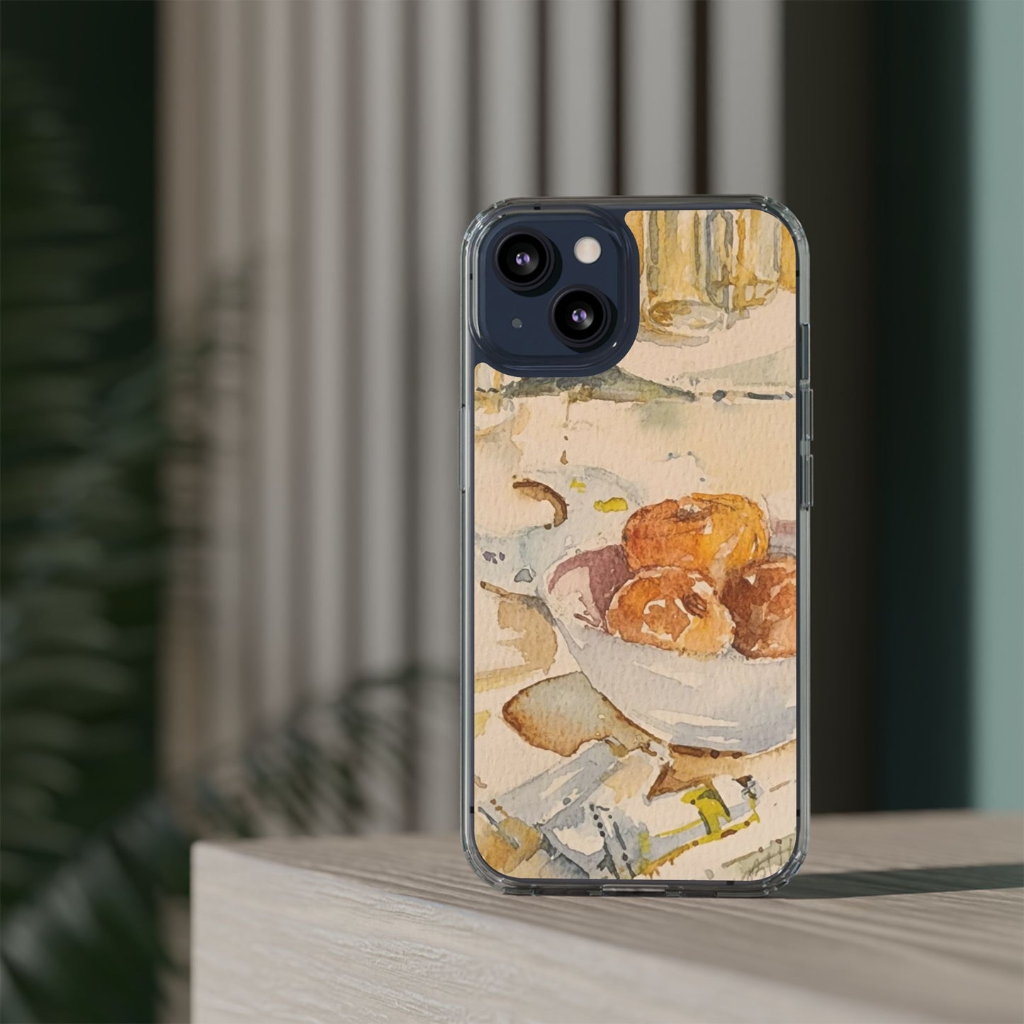 Watercolor Artist's Table Clear Phone Case - Brooke Zitting, LLC
