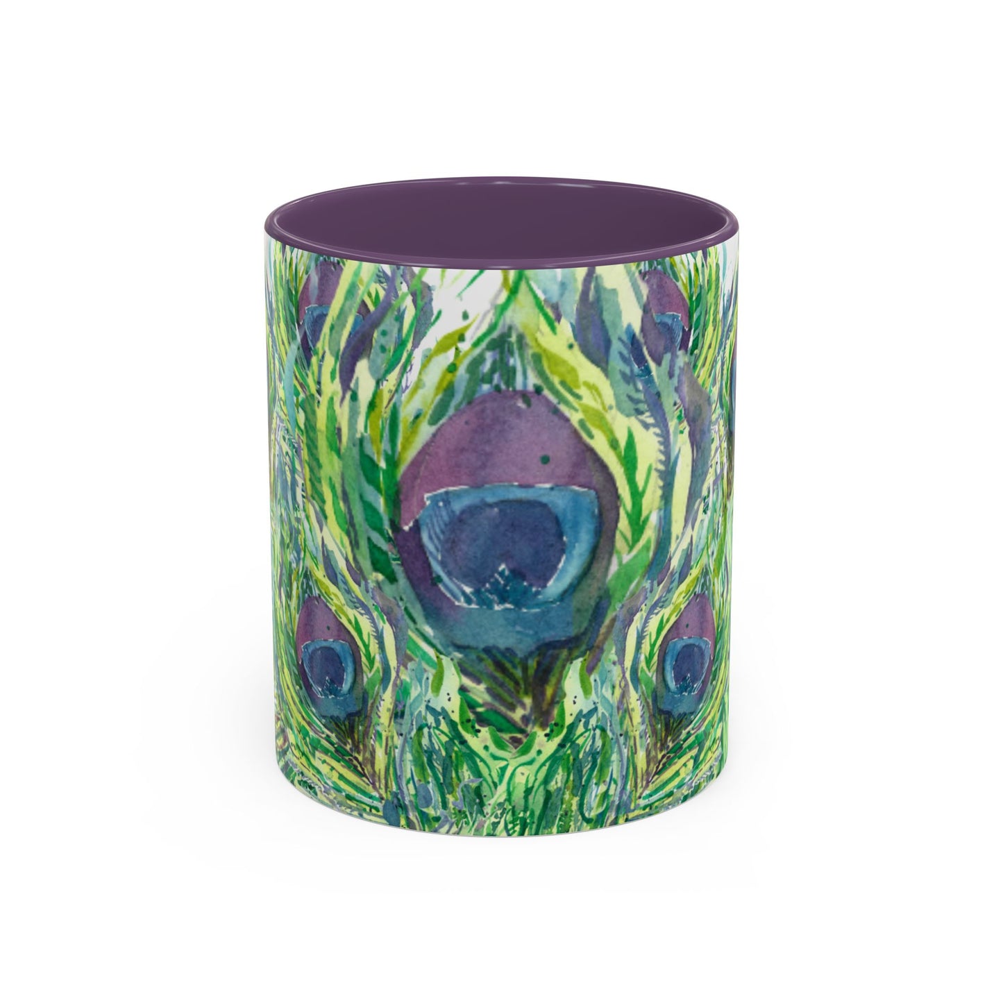 Colorful Peacock Feathers Mug Print (11oz, 15oz) - Brooke Zitting, LLC