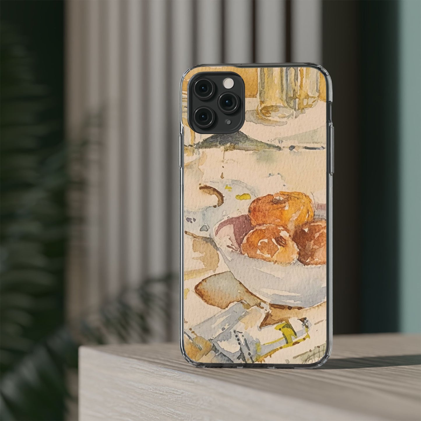 Watercolor Artist's Table Clear Phone Case - Brooke Zitting, LLC