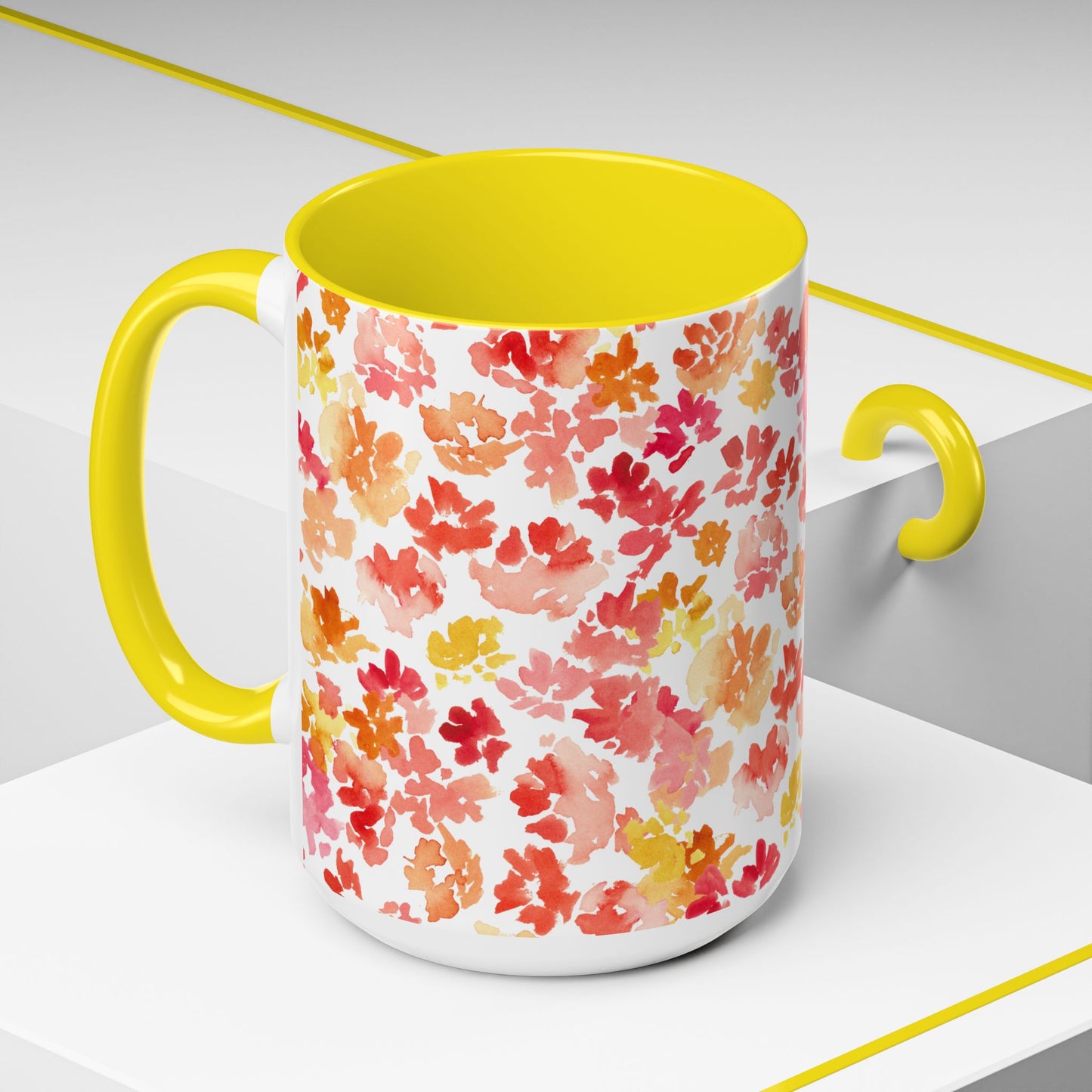 Posy Coffee Mug - Warm Floral Design (11oz, 15oz) - Brooke Zitting, LLC