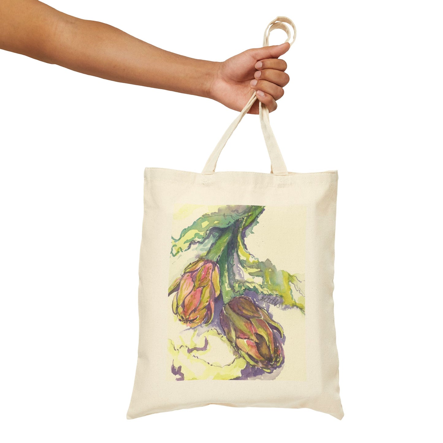 Italian Artichoke Cotton Canvas Tote – Eco-Friendly Beach & Shopping Bag for Ocean Lovers - Brooke Zitting, LLC
