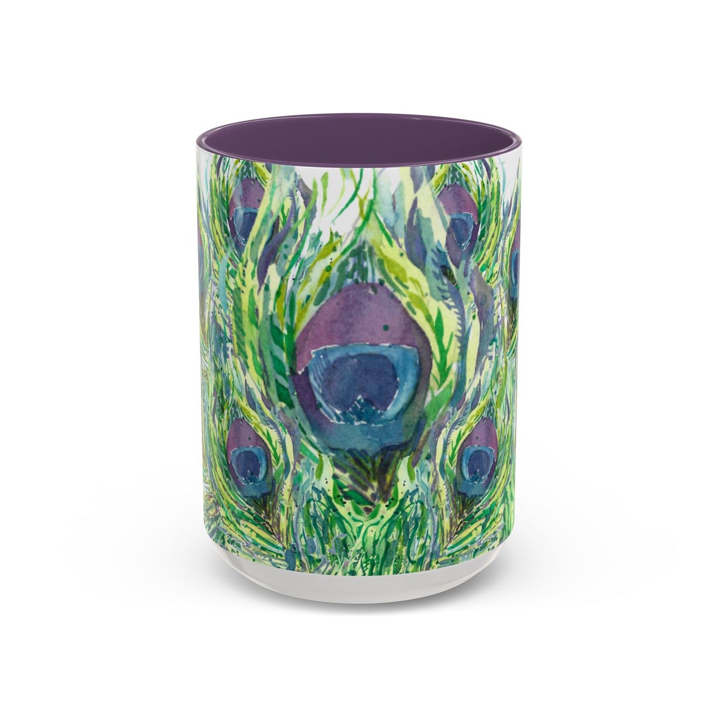 Colorful Peacock Feathers Mug Print (11oz, 15oz) - Brooke Zitting, LLC