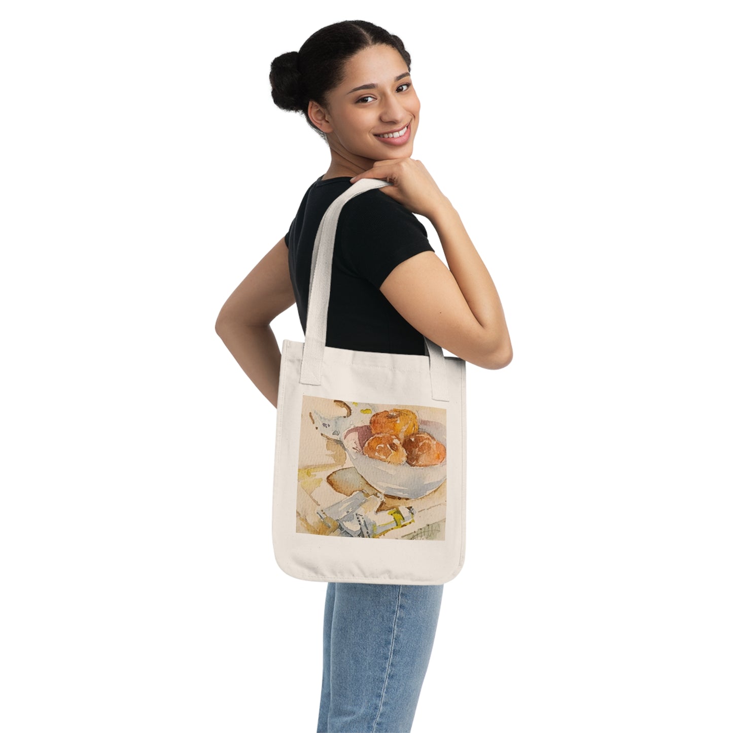Artist's Table Watercolor Design Organic Canvas Tote – Eco-Friendly, Watercolor Fine Art, Reusable Bag for Art Lovers - Brooke Zitting, LLC