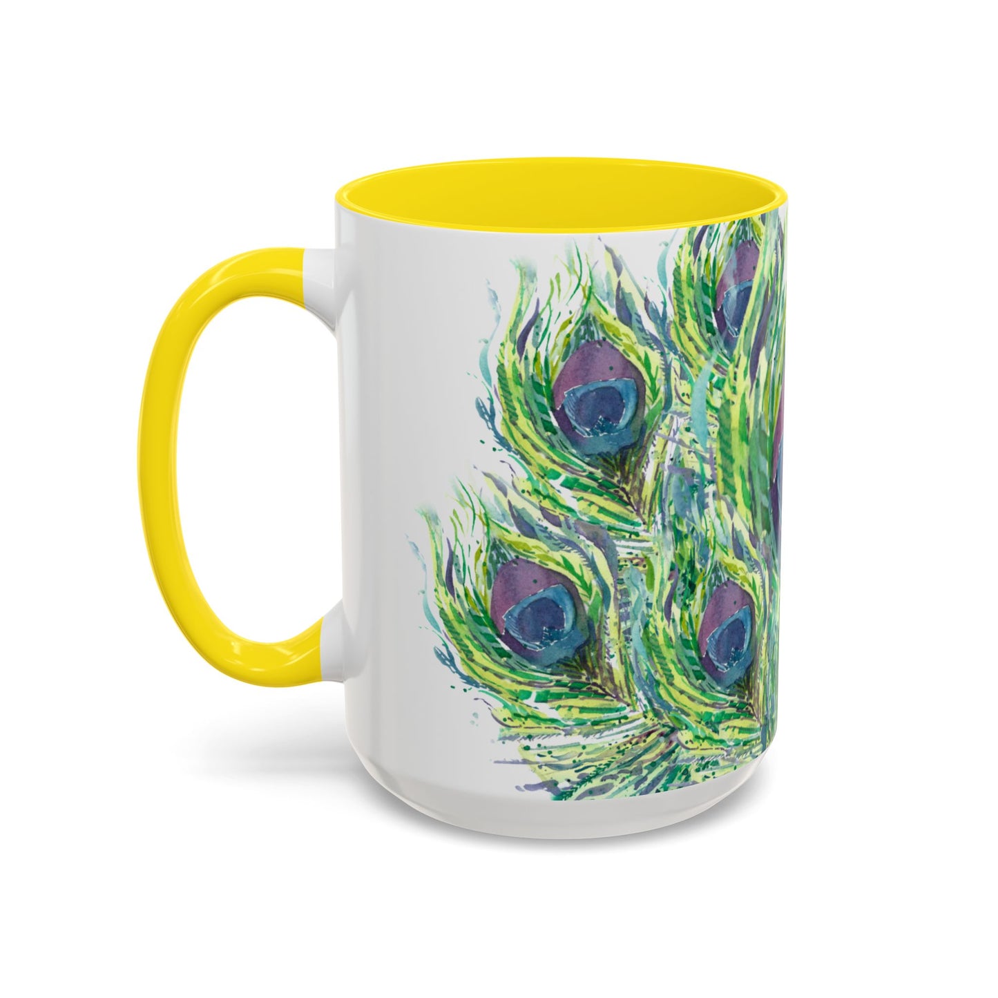 Colorful Peacock Feathers Mug Print (11oz, 15oz) - Brooke Zitting, LLC