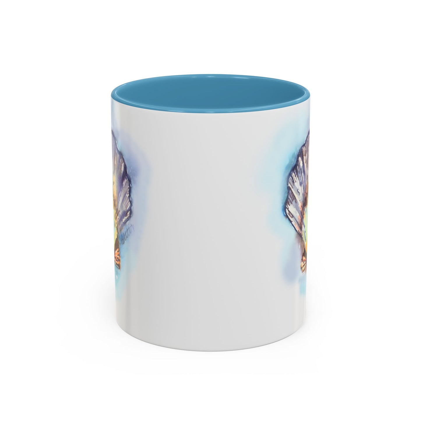 This Seashell Mug with Accent Color (11oz, 15 oz) - Brooke Zitting, LLC