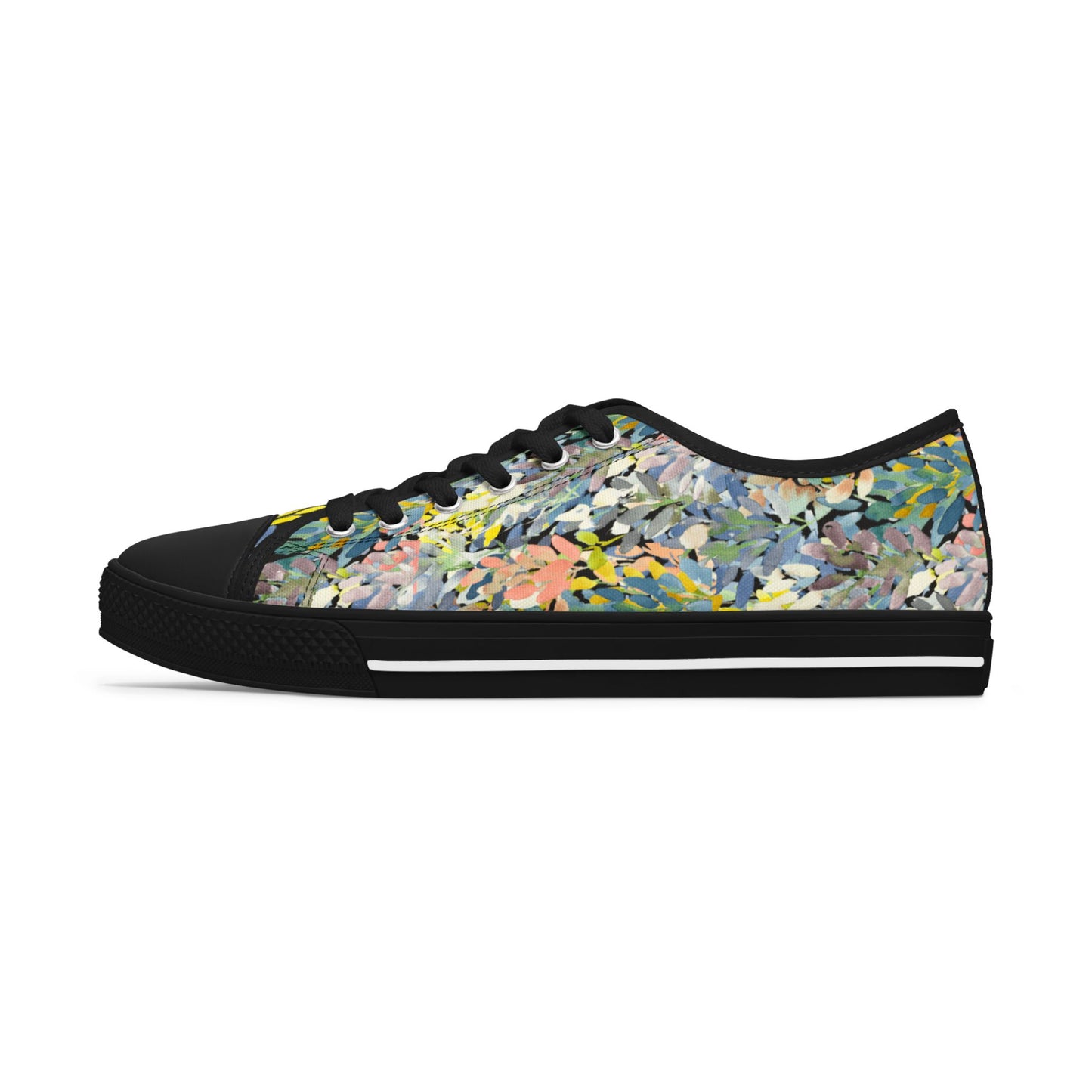 Watercolor Eye-Catching Petal Parade Accent Low Top Sneakers – Stylish Shoes for All | Unique Gift Idea - Brooke Zitting, LLC