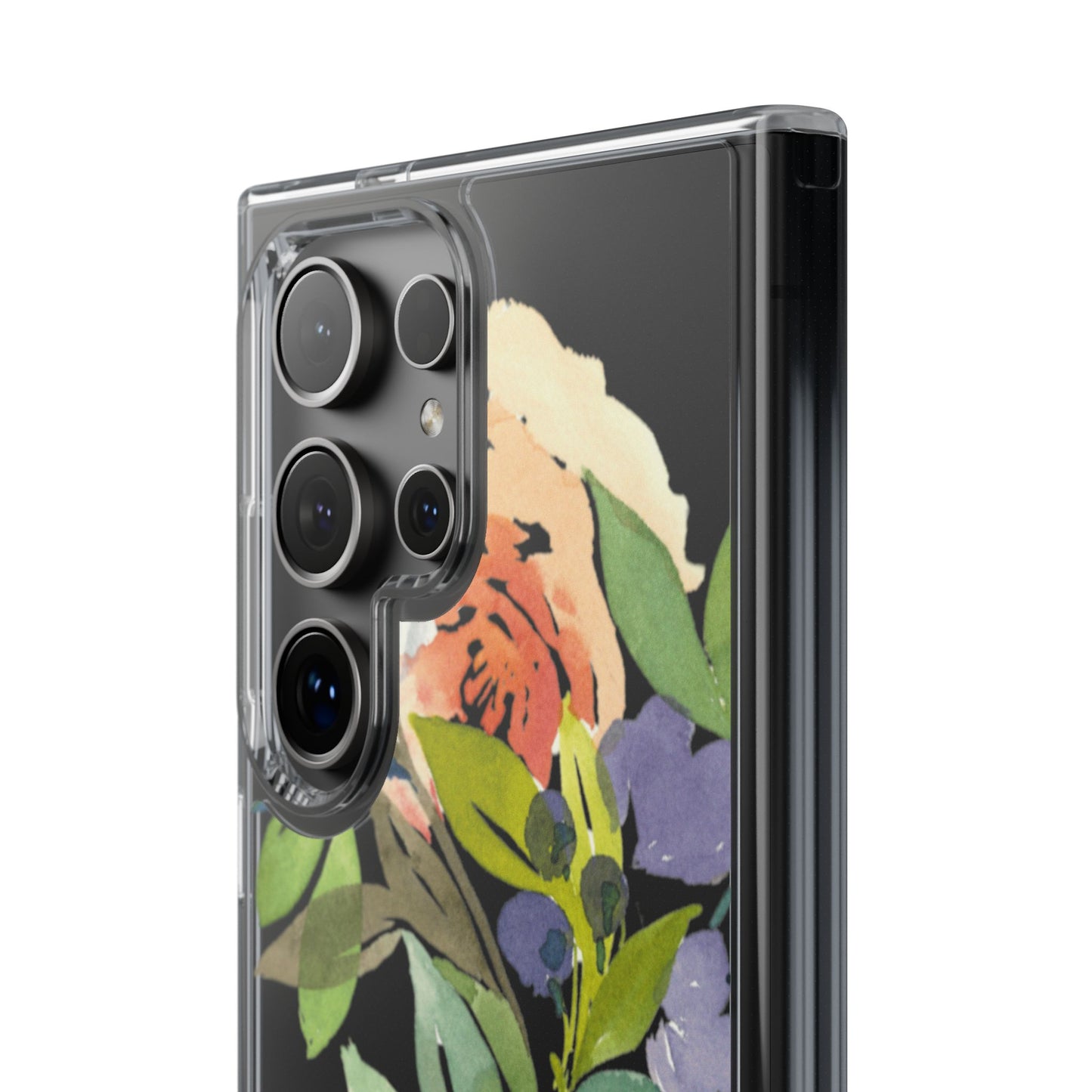 Watercolor Floral Blooms Wreath Clear Phone Case Design - Brooke Zitting, LLC